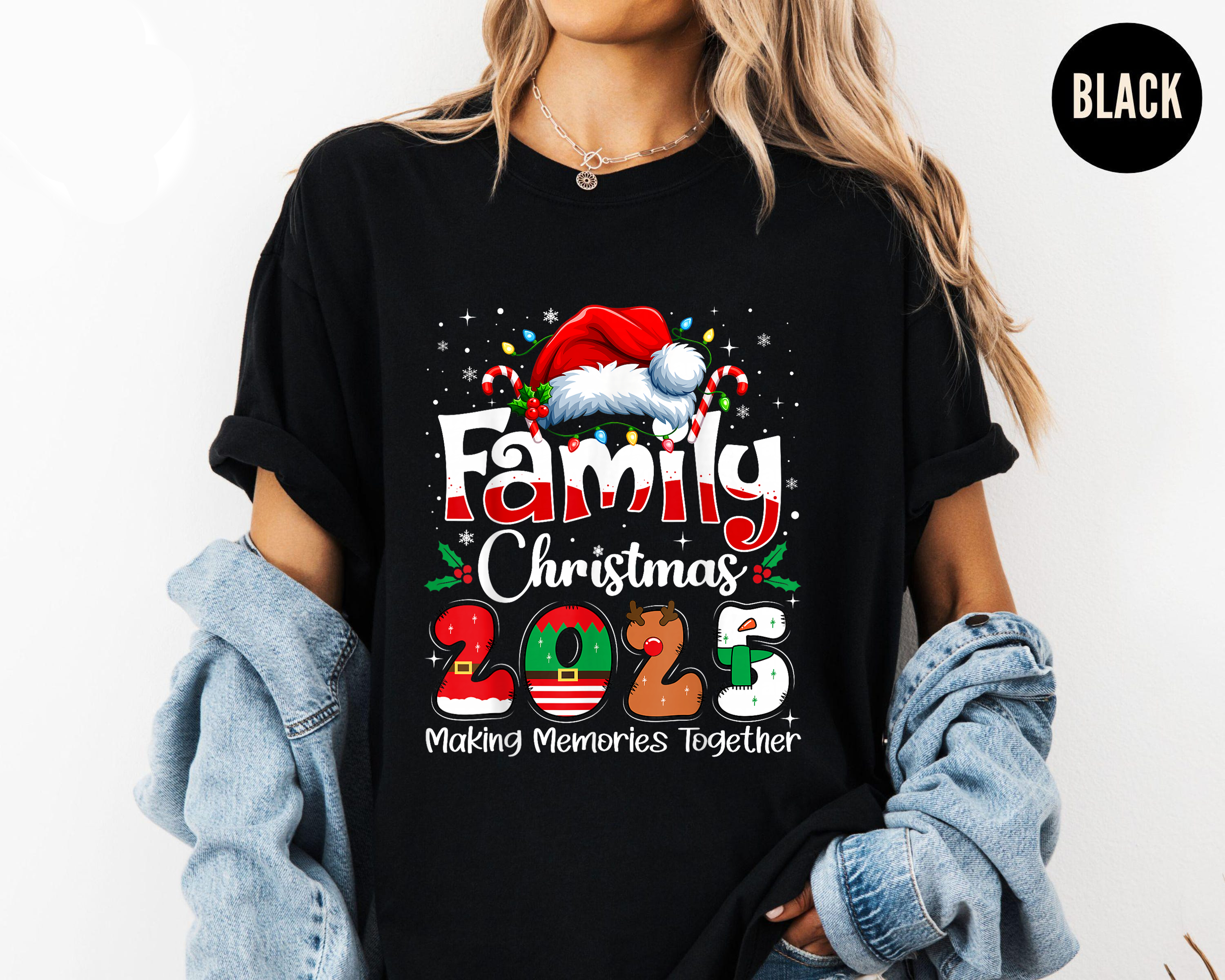 Family Christmas 2025 Shirt, Festive Holiday Tee, Santa Hat Matching Outfit, Making Memories Together Top, Family Xmas Gift Shirt