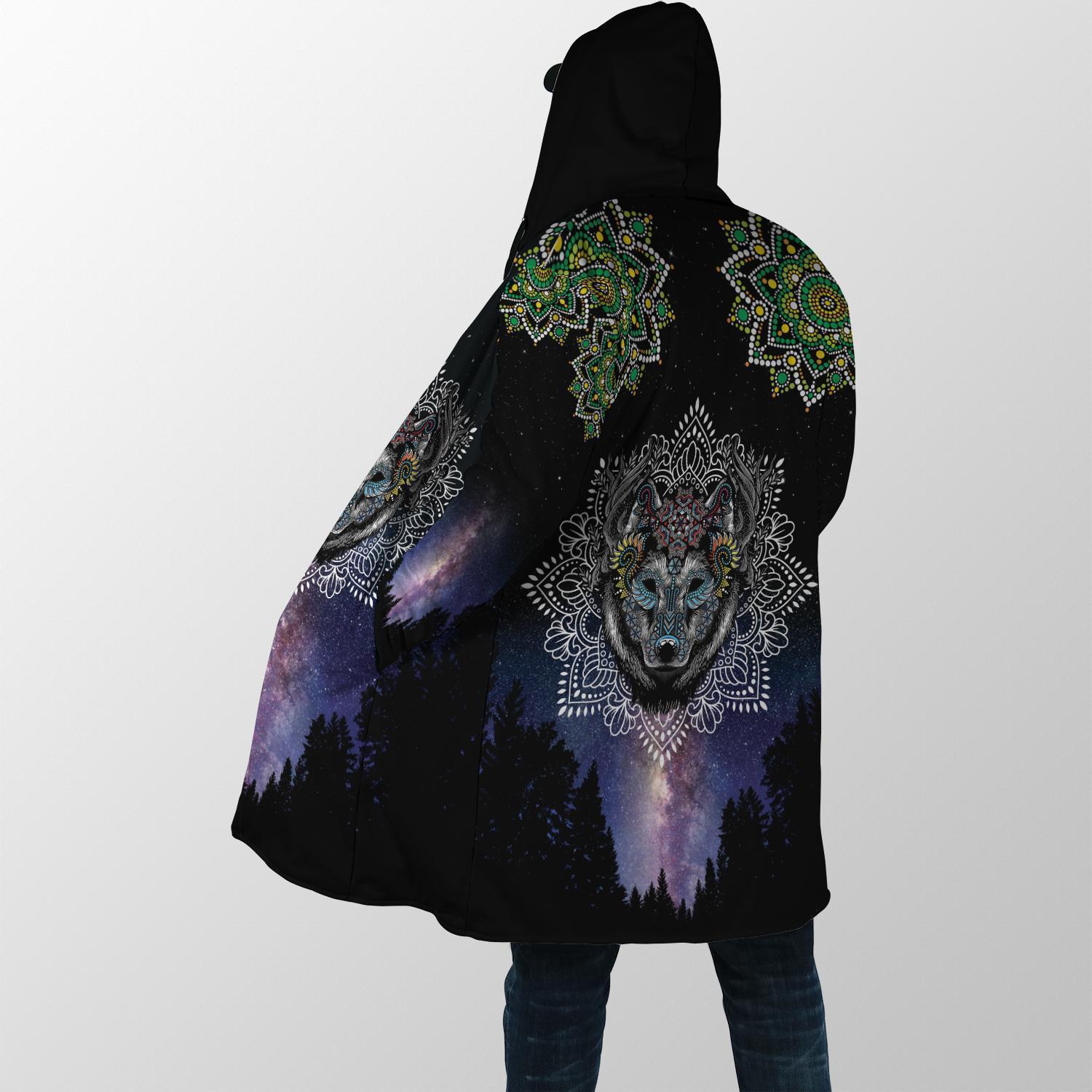 Lobo Wolf Mandala 3D Over Printed Cloak, Wolf Mandala Cloak.
