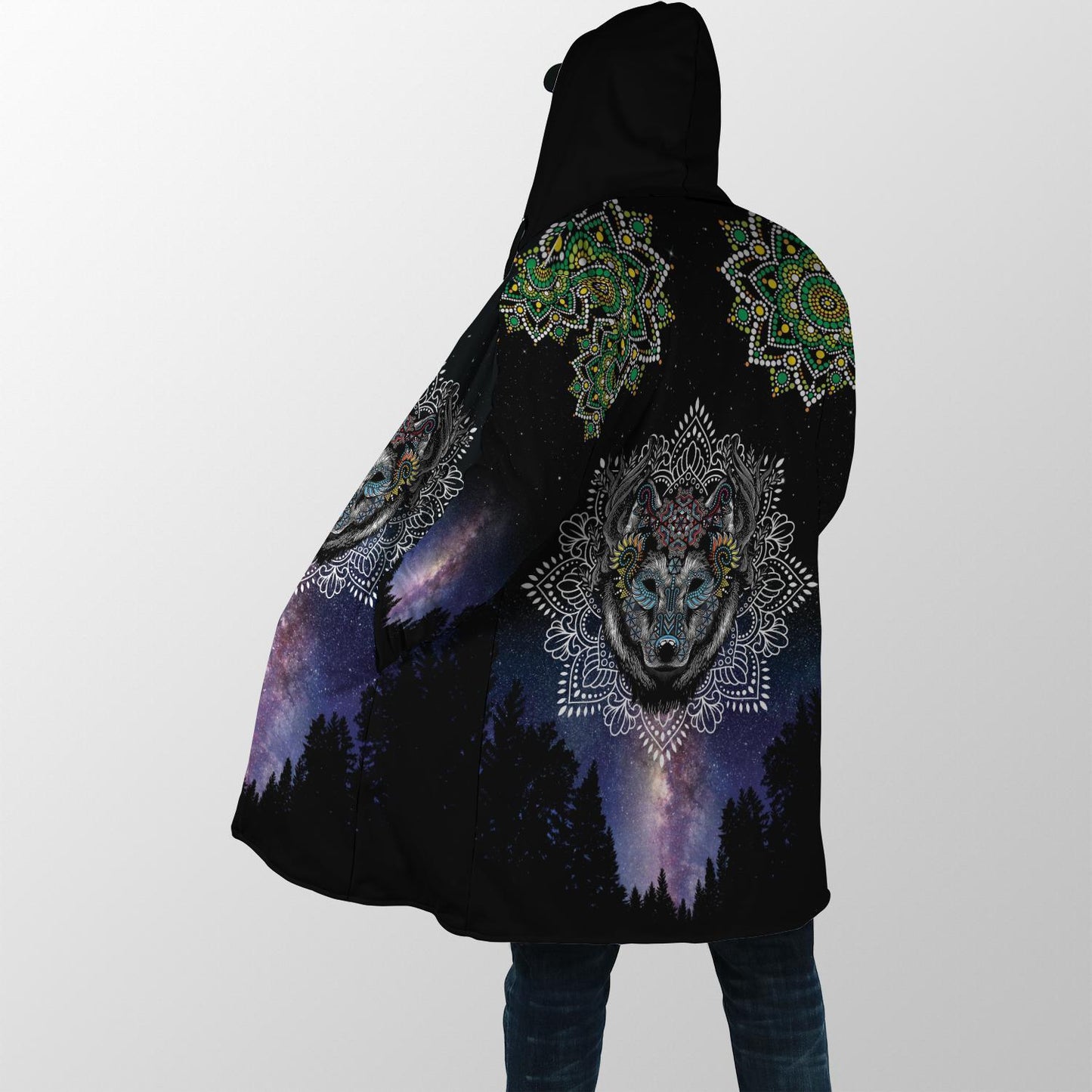 Lobo Wolf Mandala 3D Over Printed Cloak