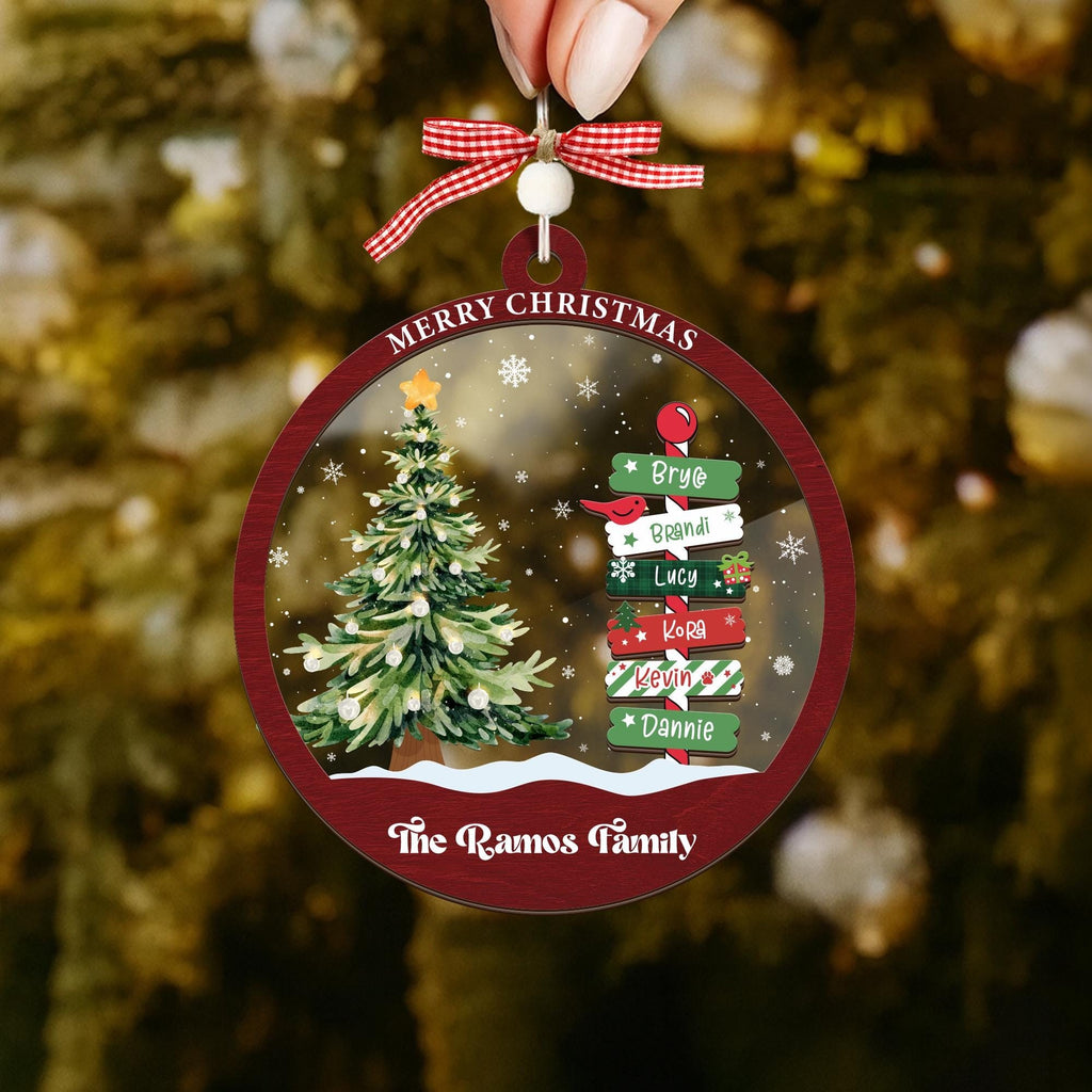 Family Name Christmas Tree Ornaments, Personalized Family Name Ornament, Christmas Tree Ornament Family Names 2025, Grandkids Names Keepsake