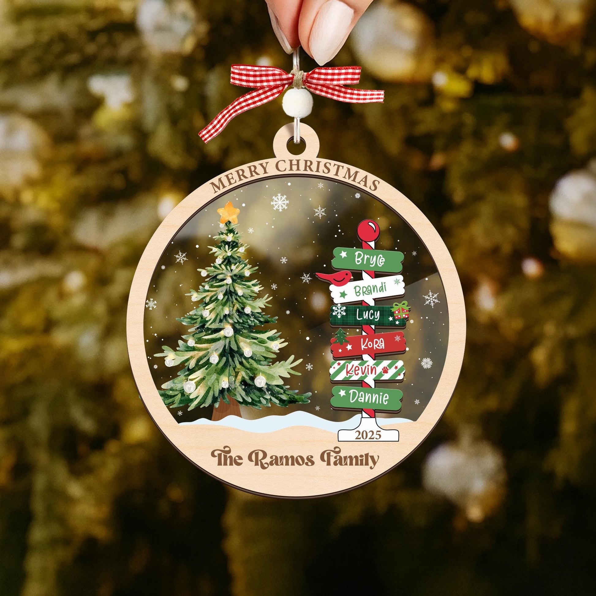 Family Name Christmas Tree Ornaments, Personalized Family Name Ornament, Christmas Tree Ornament Family Names 2025, Grandkids Names Keepsake