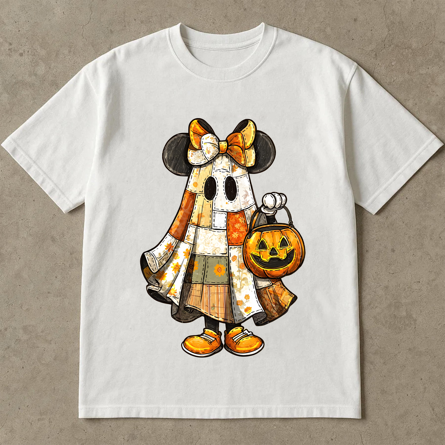 Retro Halloween Floral Cartoon Mouse Couple Shirt, Preppy Halloween Mouse And Friend Ghost Shirt, Spooky Cartoon Matching Shirt