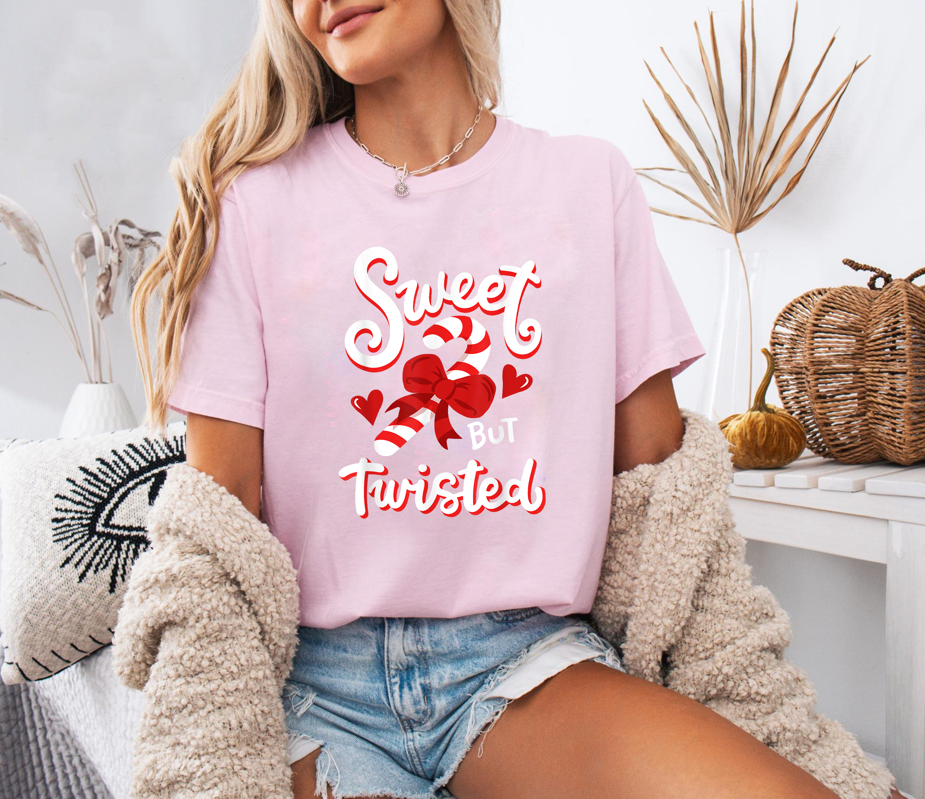 Sweet But Twisted Christmas Shirt, Funny Candy Cane Tee, Holiday Humor Top, Festive Party Outfit, Cute Xmas Gift Shirt