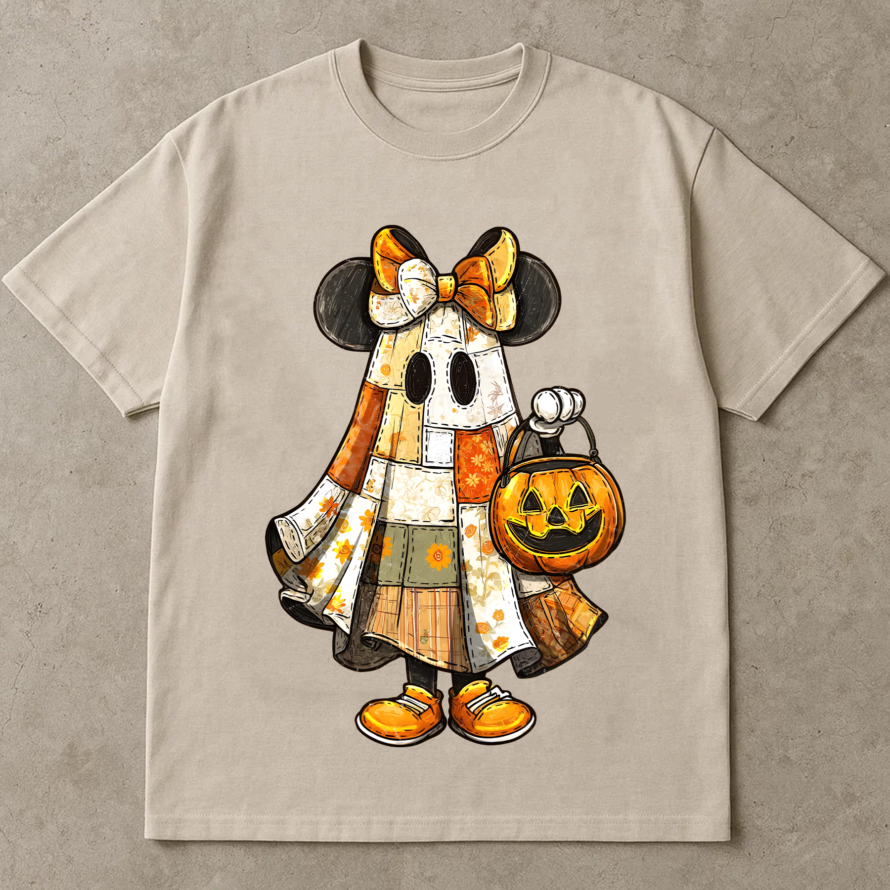 Retro Halloween Floral Cartoon Mouse Couple Shirt, Preppy Halloween Mouse And Friend Ghost Shirt, Spooky Cartoon Matching Shirt