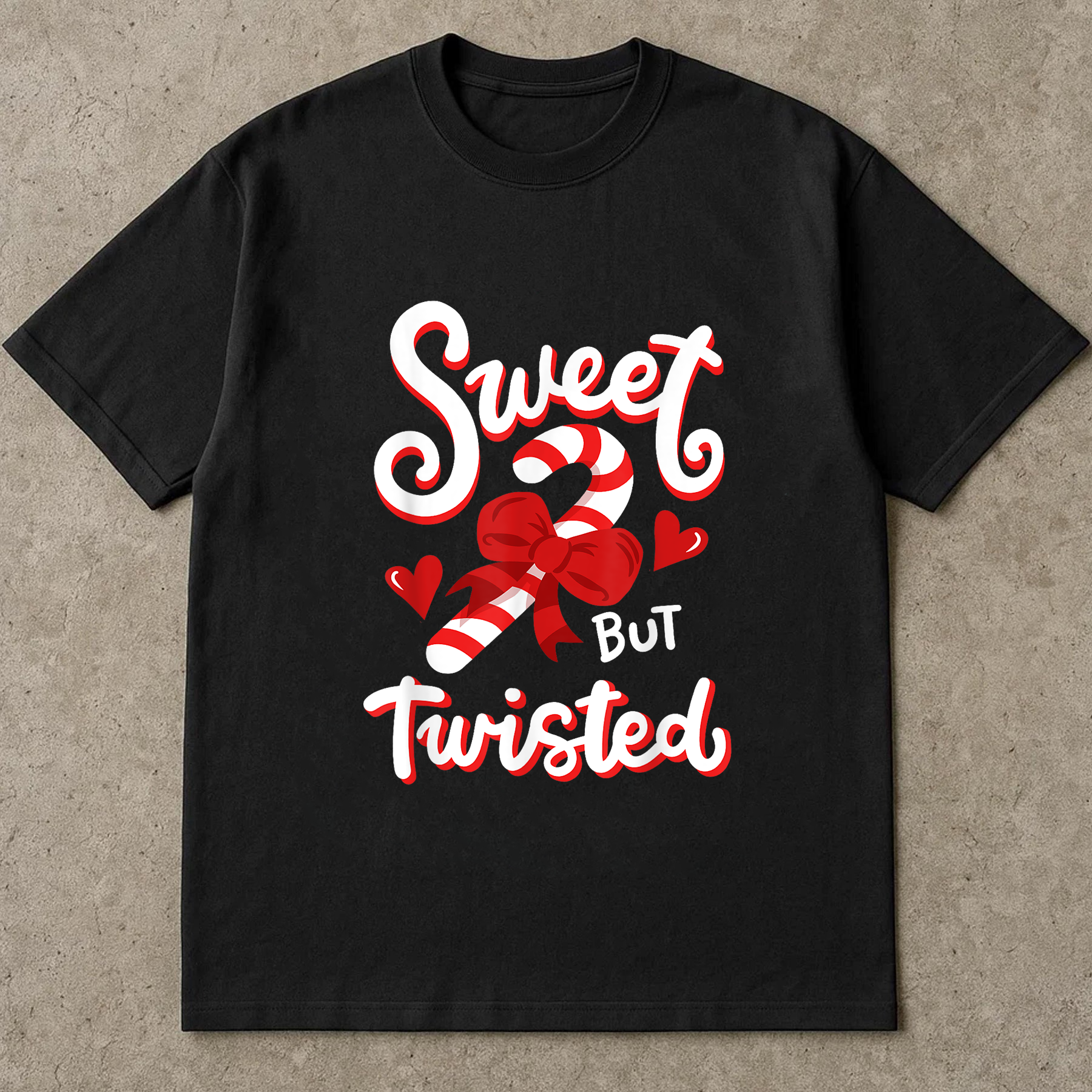 Sweet But Twisted Christmas Shirt, Funny Candy Cane Tee, Holiday Humor Top, Festive Party Outfit, Cute Xmas Gift Shirt