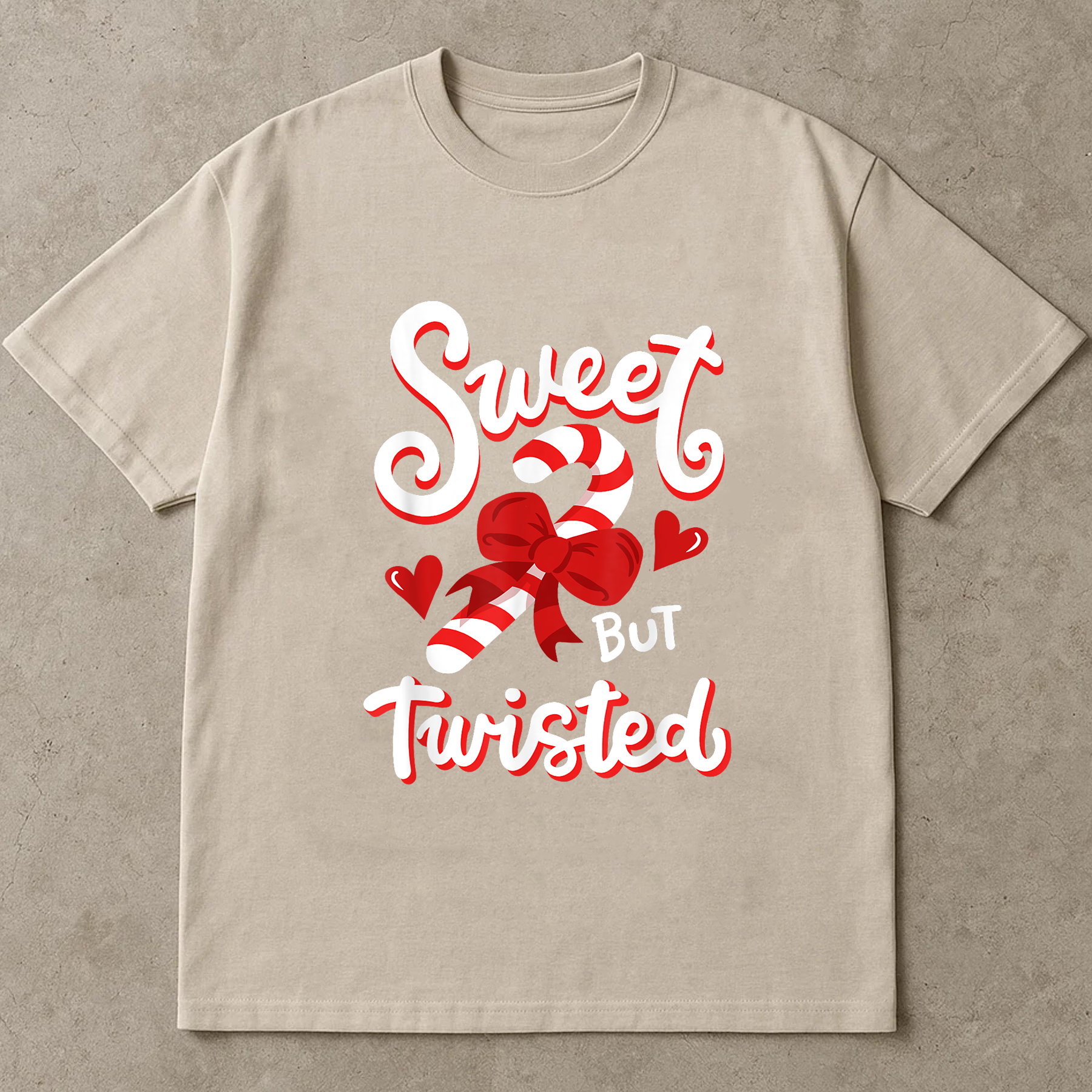 Sweet But Twisted Christmas Shirt, Funny Candy Cane Tee, Holiday Humor Top, Festive Party Outfit, Cute Xmas Gift Shirt