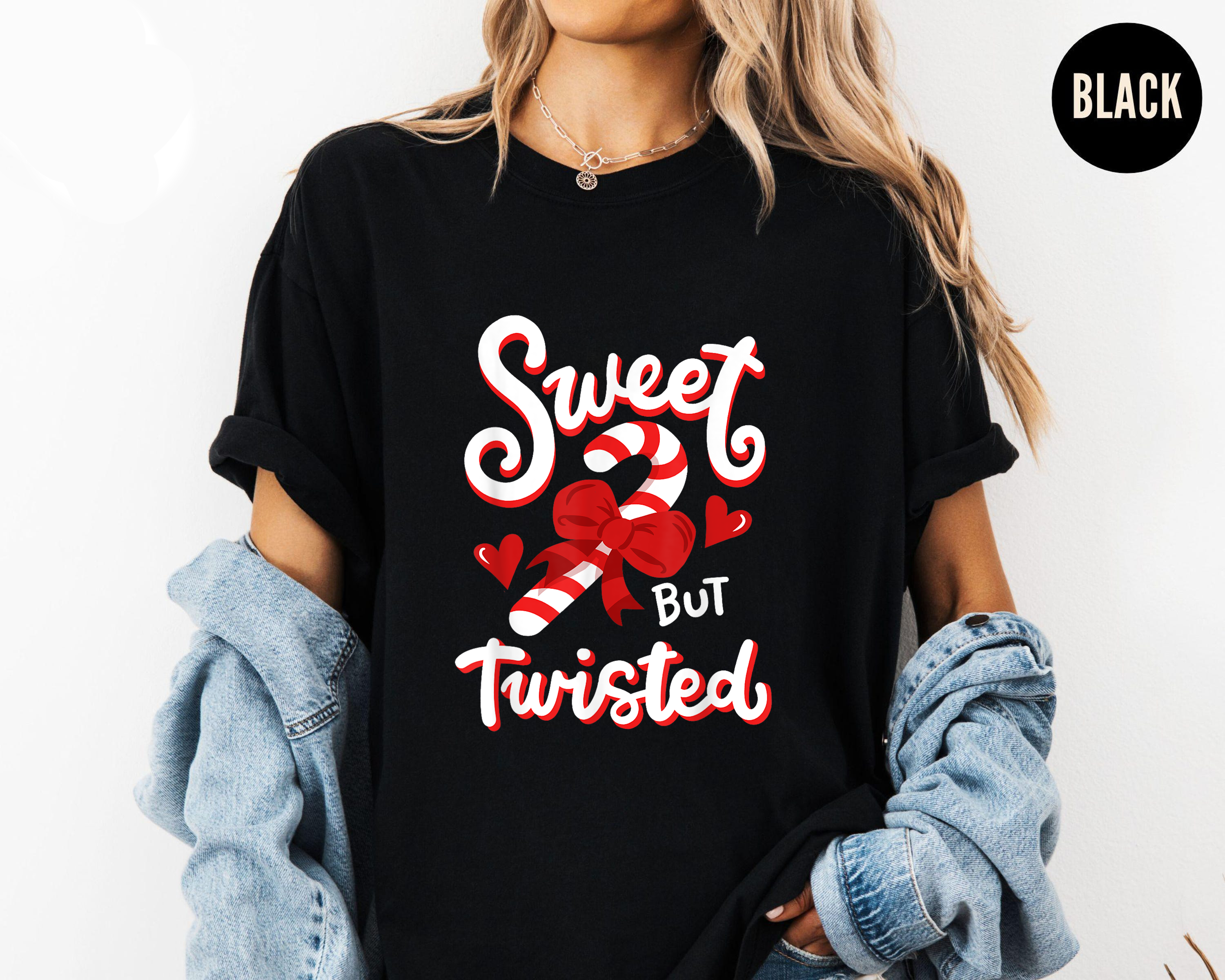 Sweet But Twisted Christmas Shirt, Funny Candy Cane Tee, Holiday Humor Top, Festive Party Outfit, Cute Xmas Gift Shirt