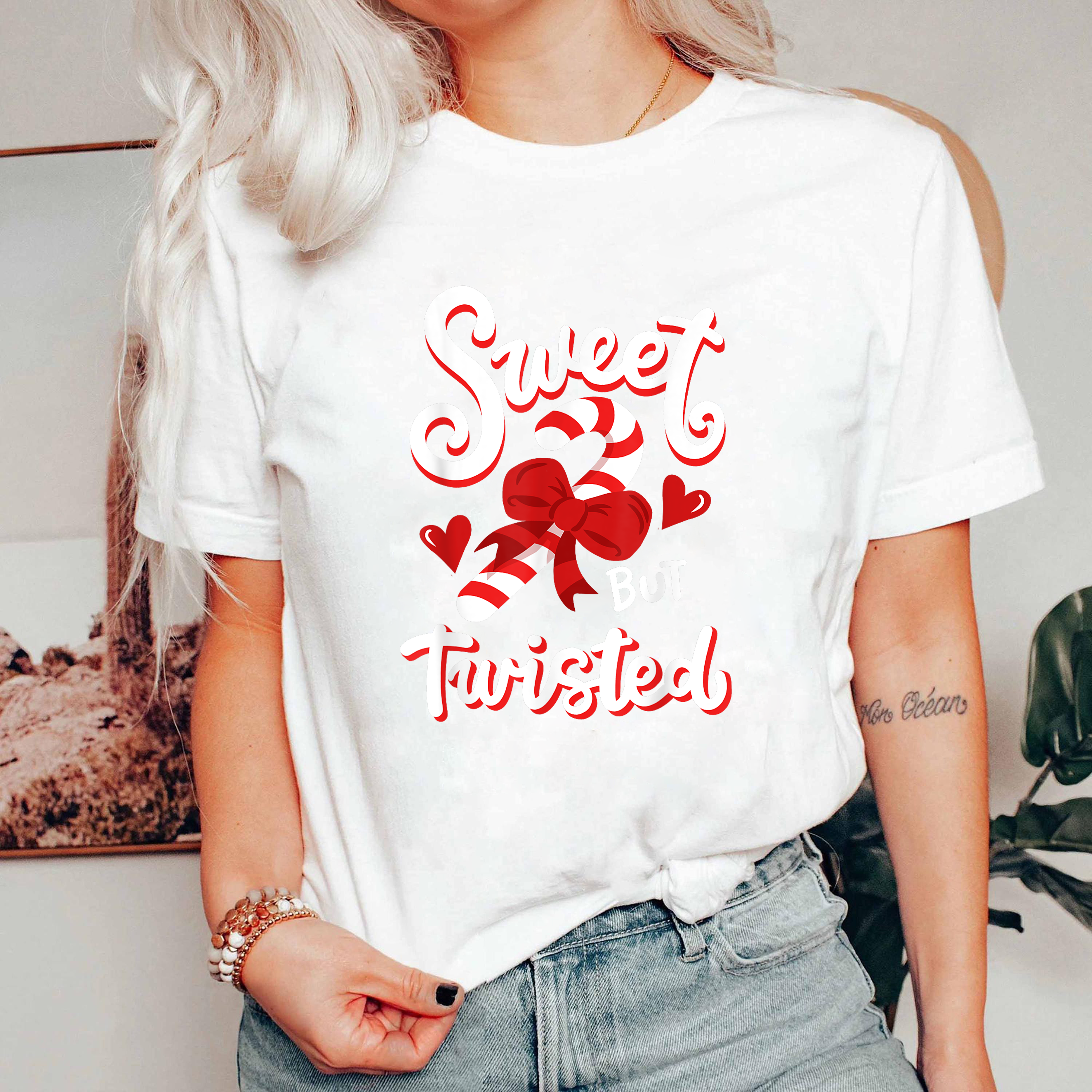 Sweet But Twisted Christmas Shirt, Funny Candy Cane Tee, Holiday Humor Top, Festive Party Outfit, Cute Xmas Gift Shirt