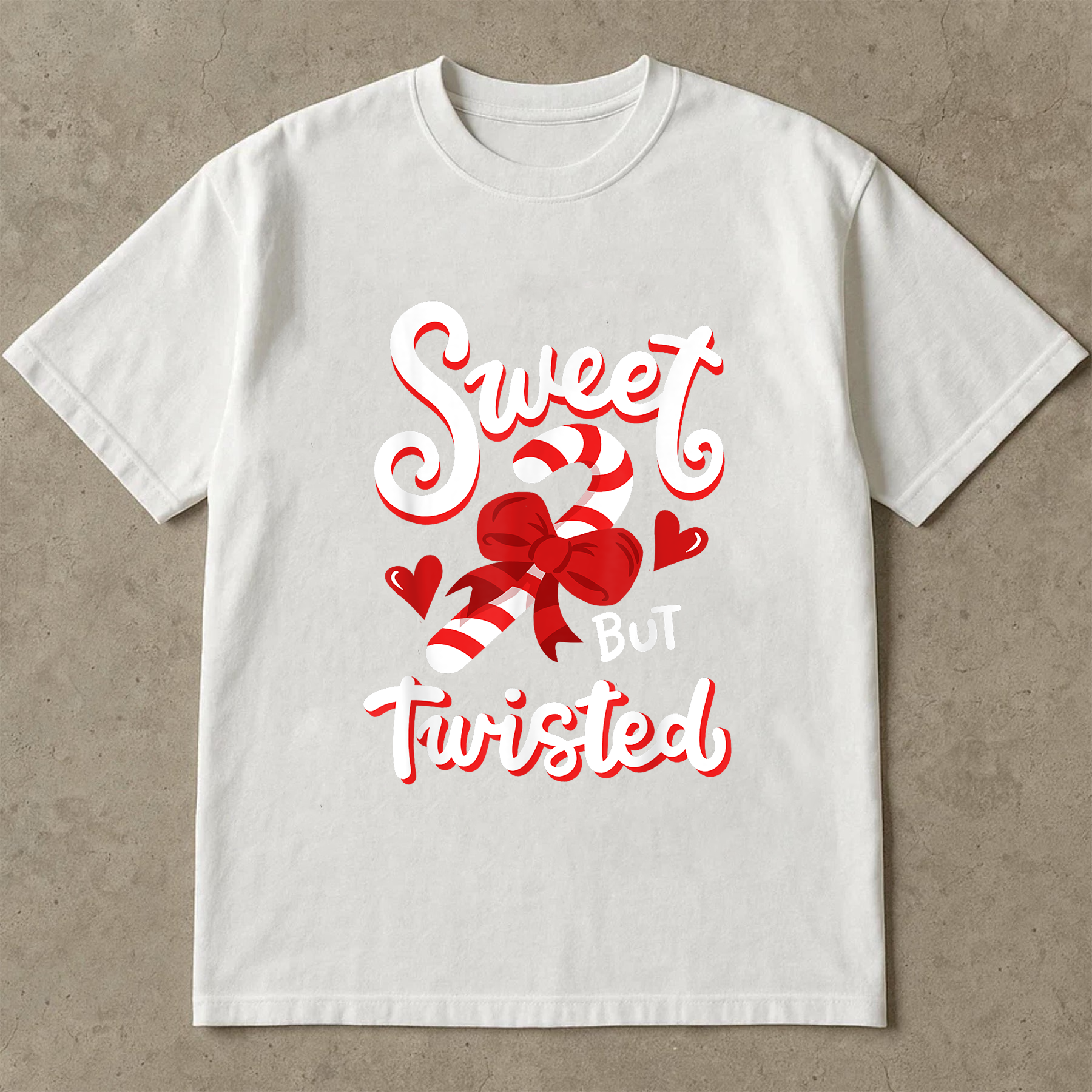 Sweet But Twisted Christmas Shirt, Funny Candy Cane Tee, Holiday Humor Top, Festive Party Outfit, Cute Xmas Gift Shirt