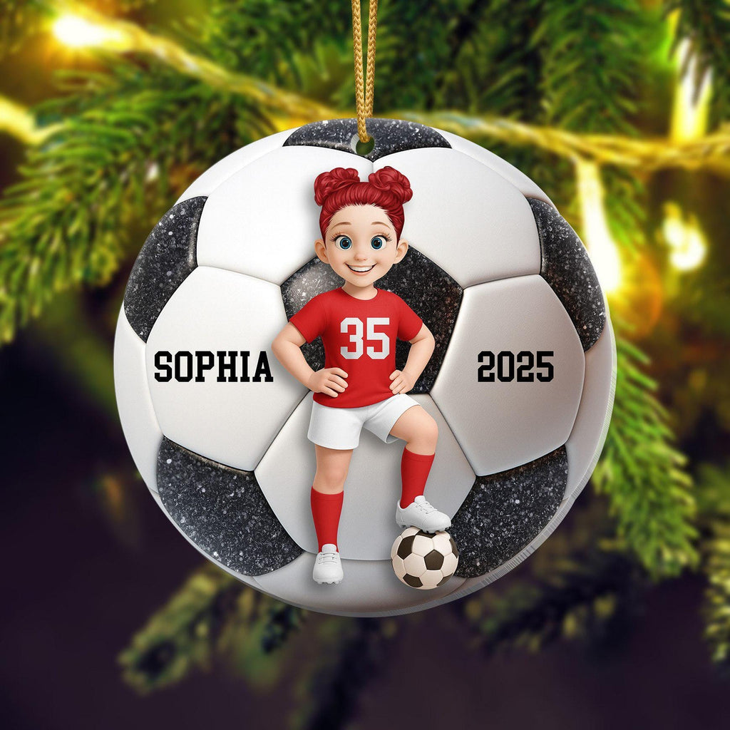 Personalized Soccer Ornament 2025, Custom Soccer Player Christmas Ornament, Kids Sports Ornament, Soccer Ball Gift for Boys & Girls