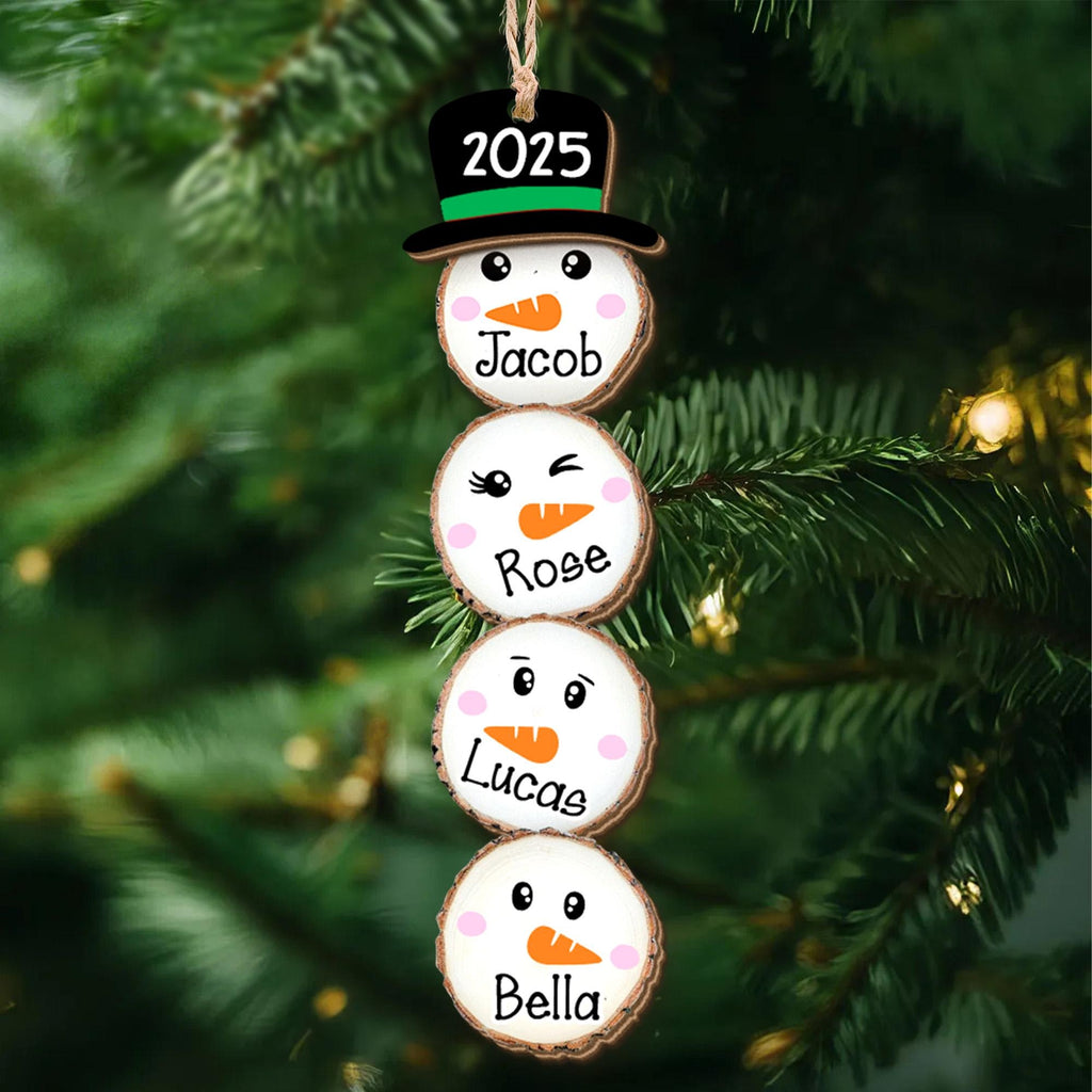 Custom Snowman Christmas Ornament 2025, Funny Family Ornament Gift Ideas, Wooden Christmas Ornament, Personalized Christmas Ornamnent