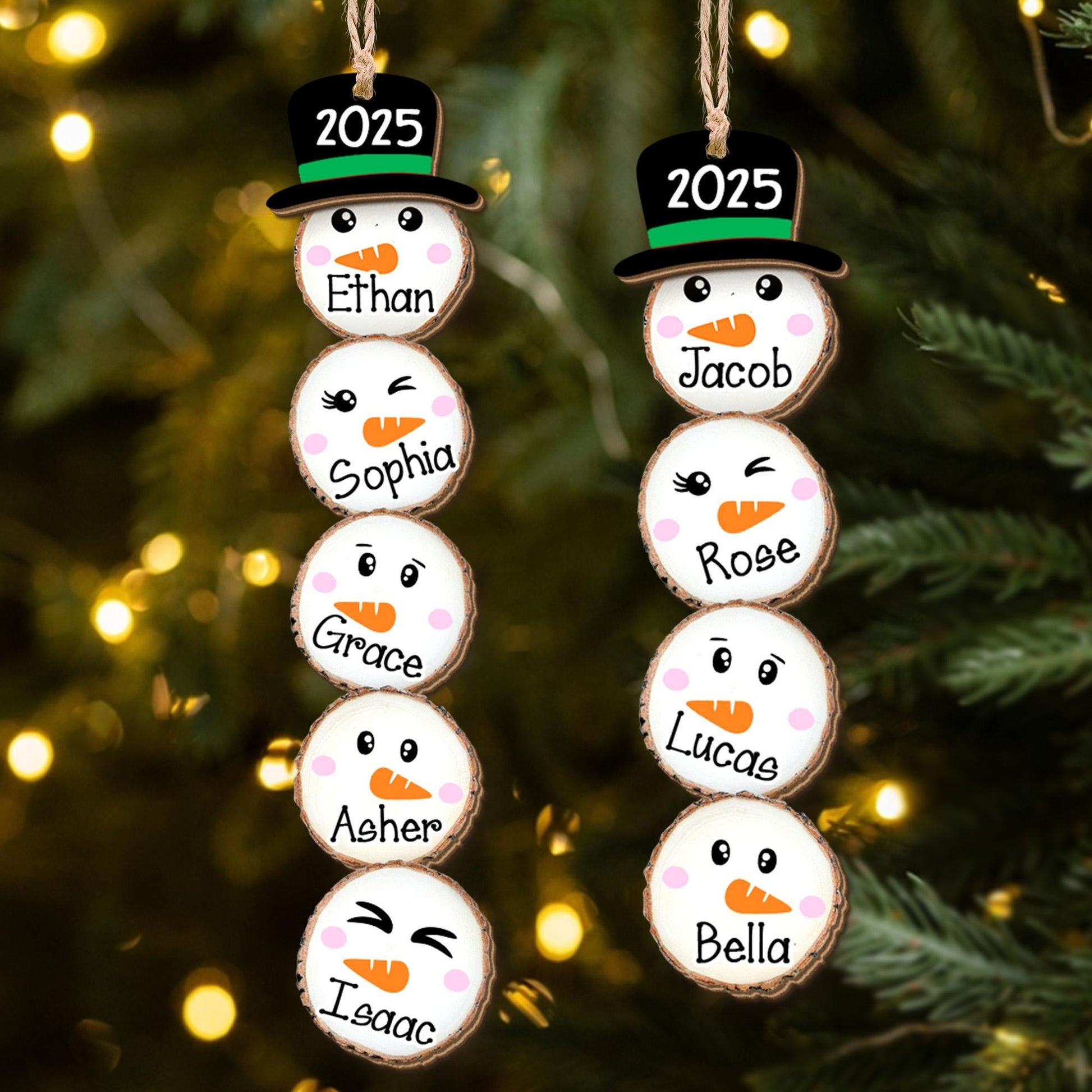 Custom Snowman Christmas Ornament 2025, Funny Family Ornament Gift Ideas, Wooden Christmas Ornament, Personalized Christmas Ornamnent