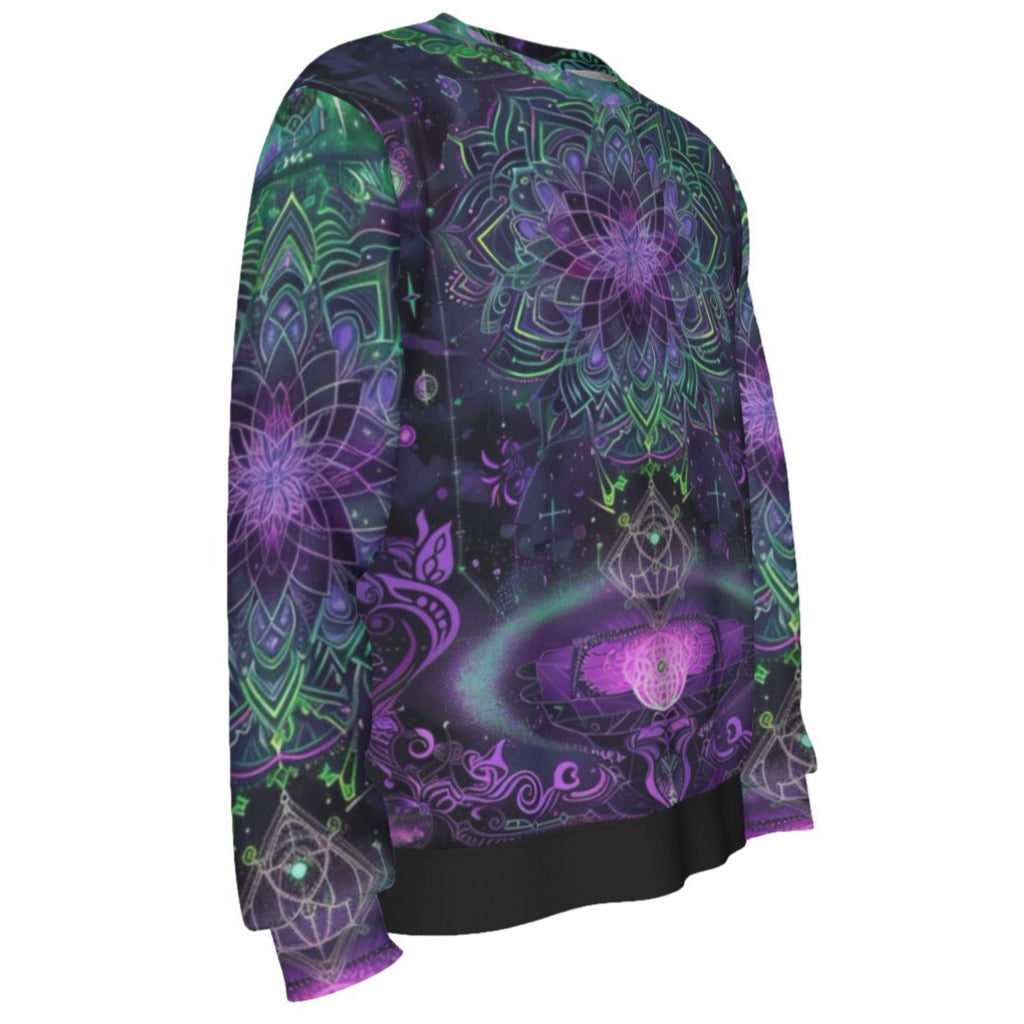 Mystic Aesthetic Sweater, Mystic Mandala Sweater, Cosmic Tarot Sweater, Sacred Geometry Sweater, Trippy Psychedelic Sweater, Spiritual Festival Wear