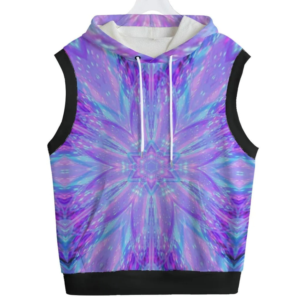Kaleio Galaxy Pullover Hoodie, Trippy Psychedelic Sweatshirt, Holographic Mandala Space Hoodie, Cosmic Festival Streetwear