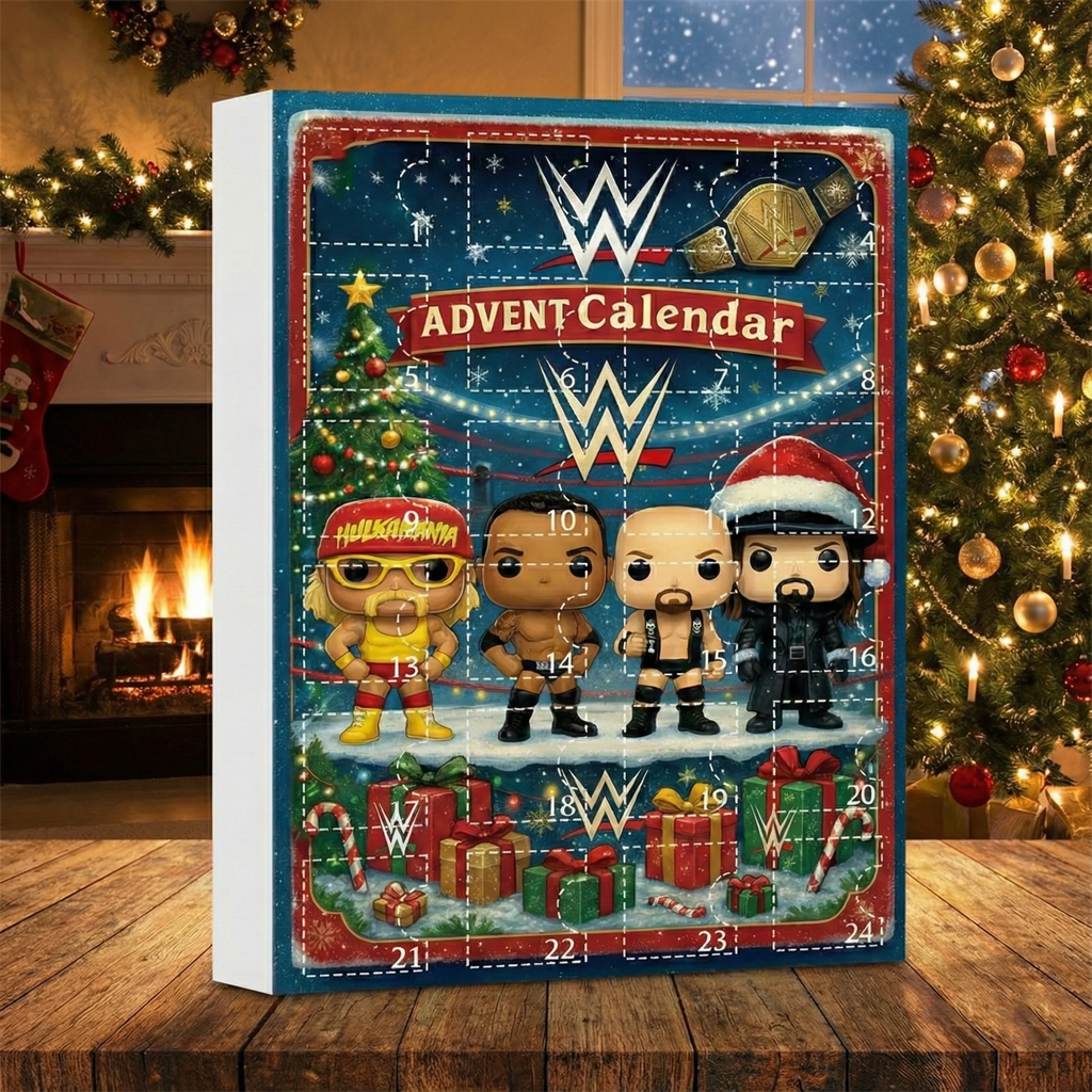 WWE Advent Calendar 2025, Wrestling Mini Figures Christmas Gift, 24 Surprise Toys for Kids & Fans, Holiday Collectible Set