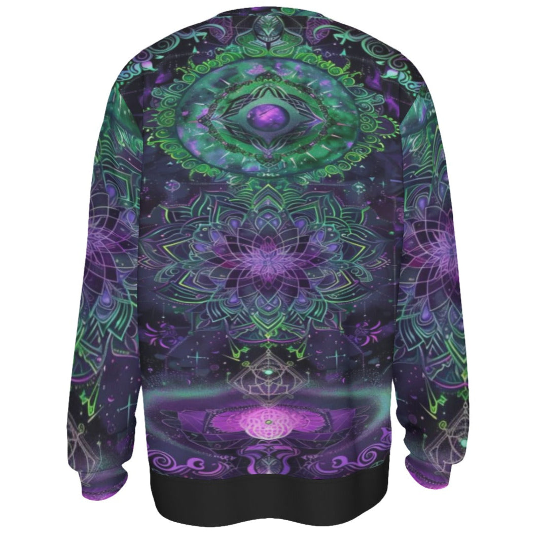 Mystic Aesthetic Sweater, Mystic Mandala Sweater, Cosmic Tarot Sweater, Sacred Geometry Sweater, Trippy Psychedelic Sweater, Spiritual Festival Wear