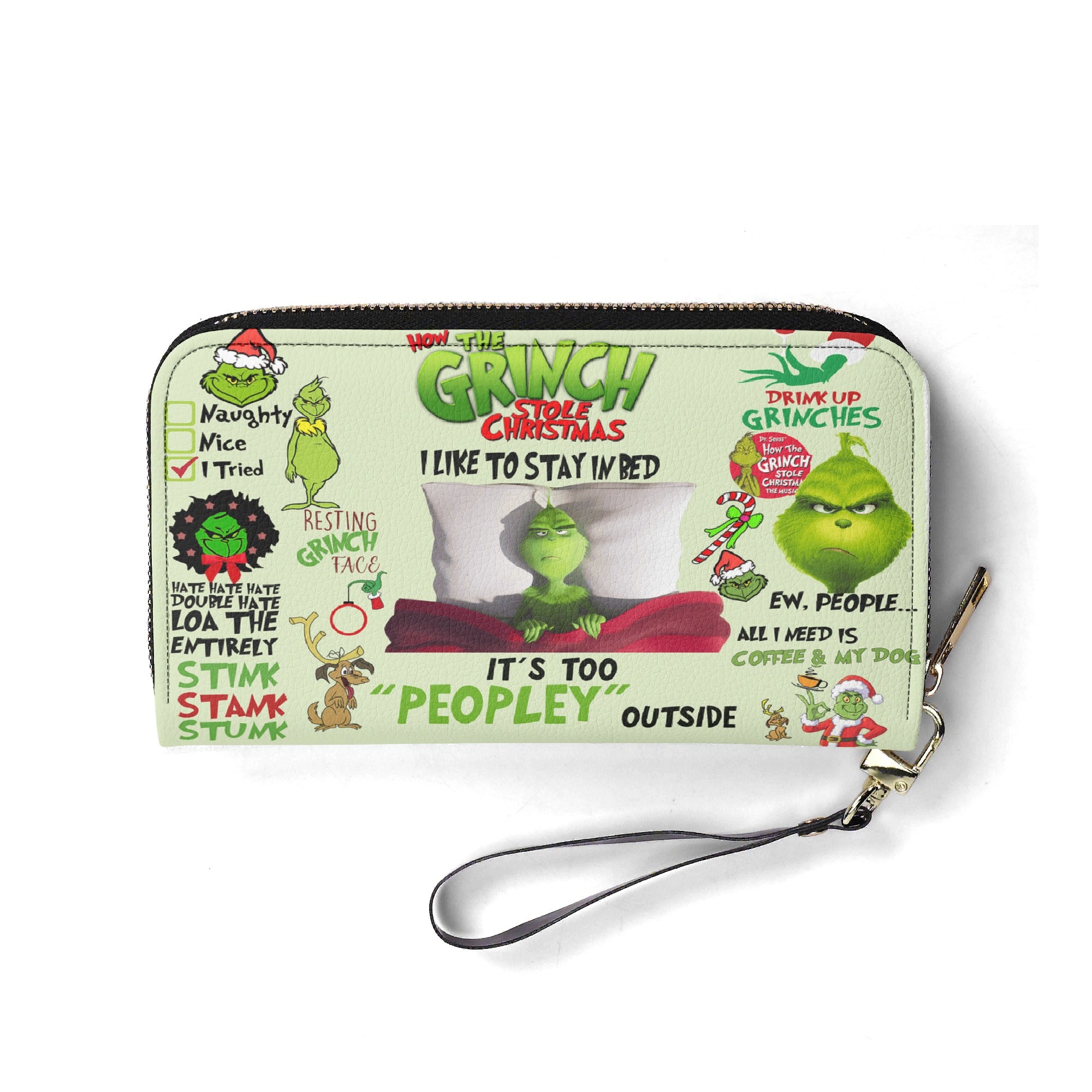 Funny Christmas Slogan Handbag, Festive Character Purse, Cute Winter Tote Bag, Holiday Party Gift