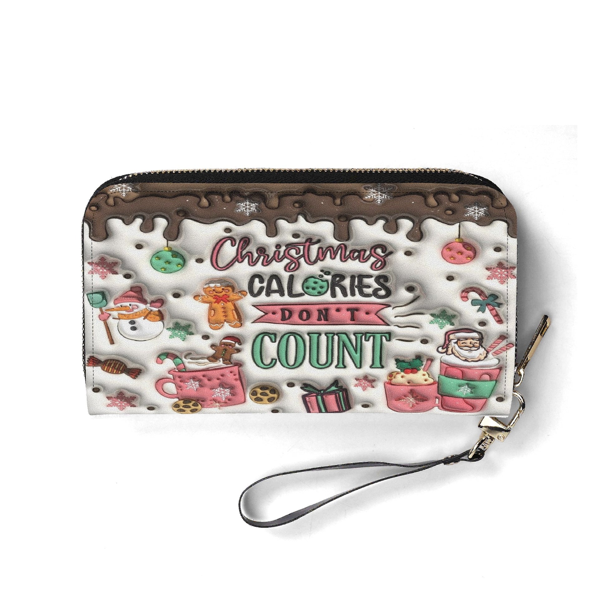 Christmas Calories Don’t Count Handbag, Santa and Cookies Holiday Purse, Cute Christmas Tote Bag, Gift for Her