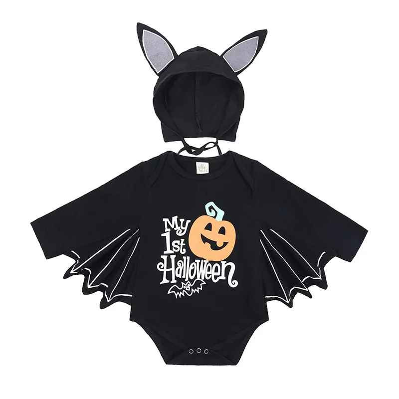 Kids Halloween Costumes, Halloween Baby Black Bat Costume, Jumpsuit Cosplay Romper, Infant Boys Girls Purim Party