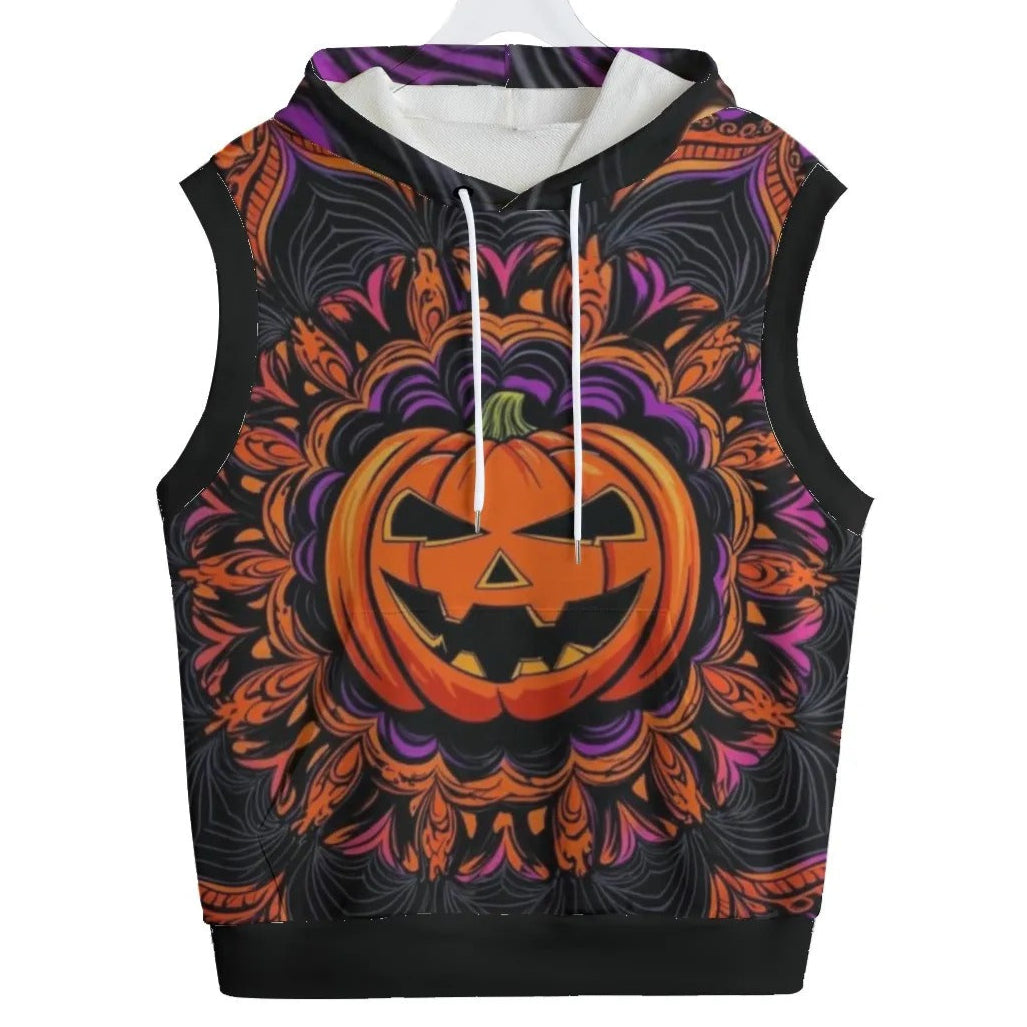 Pumpkin Mandala Magic Pullover Hoodie, Halloween Jack-o’-Lantern Essentials Hoodie, Spooky Mandala Art, Halloween Costume Ideas