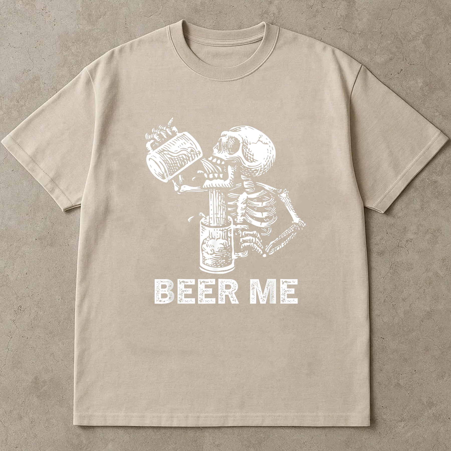 Beer Me Skeleton Shirt, Funny Drinking Halloween T-Shirt, Vintage Skeleton Beer Lover Tee, Spooky Party Graphic Shirt Unisex