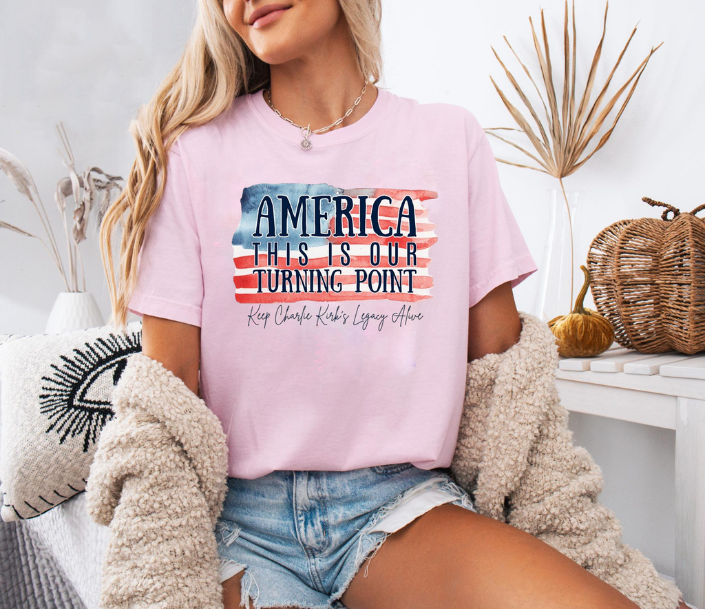 America This Is Our Turning Point Shirt, Charlie Kirk Legacy TShirt, USA Patriot Political Freedom Conservative Top