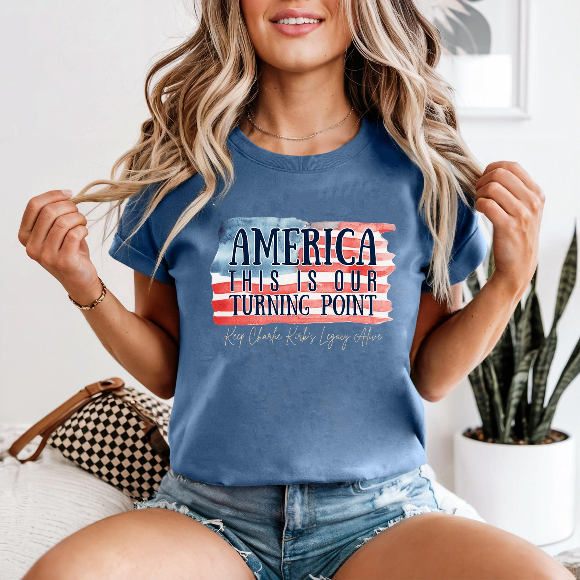 America This Is Our Turning Point Shirt, Charlie Kirk Legacy TShirt, USA Patriot Political Freedom Conservative Top