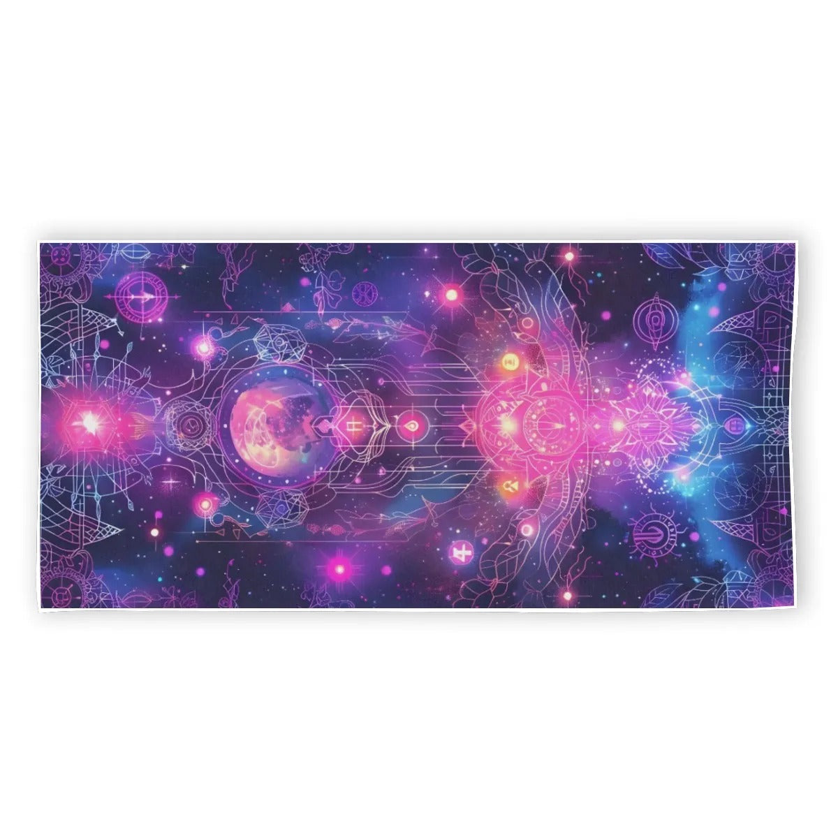 Cosmic Mysticism Beach Towel, Psychedelic Galaxy Design, Spiritual Beach Towel, Chakra Festival Towel, Magic Beachwear