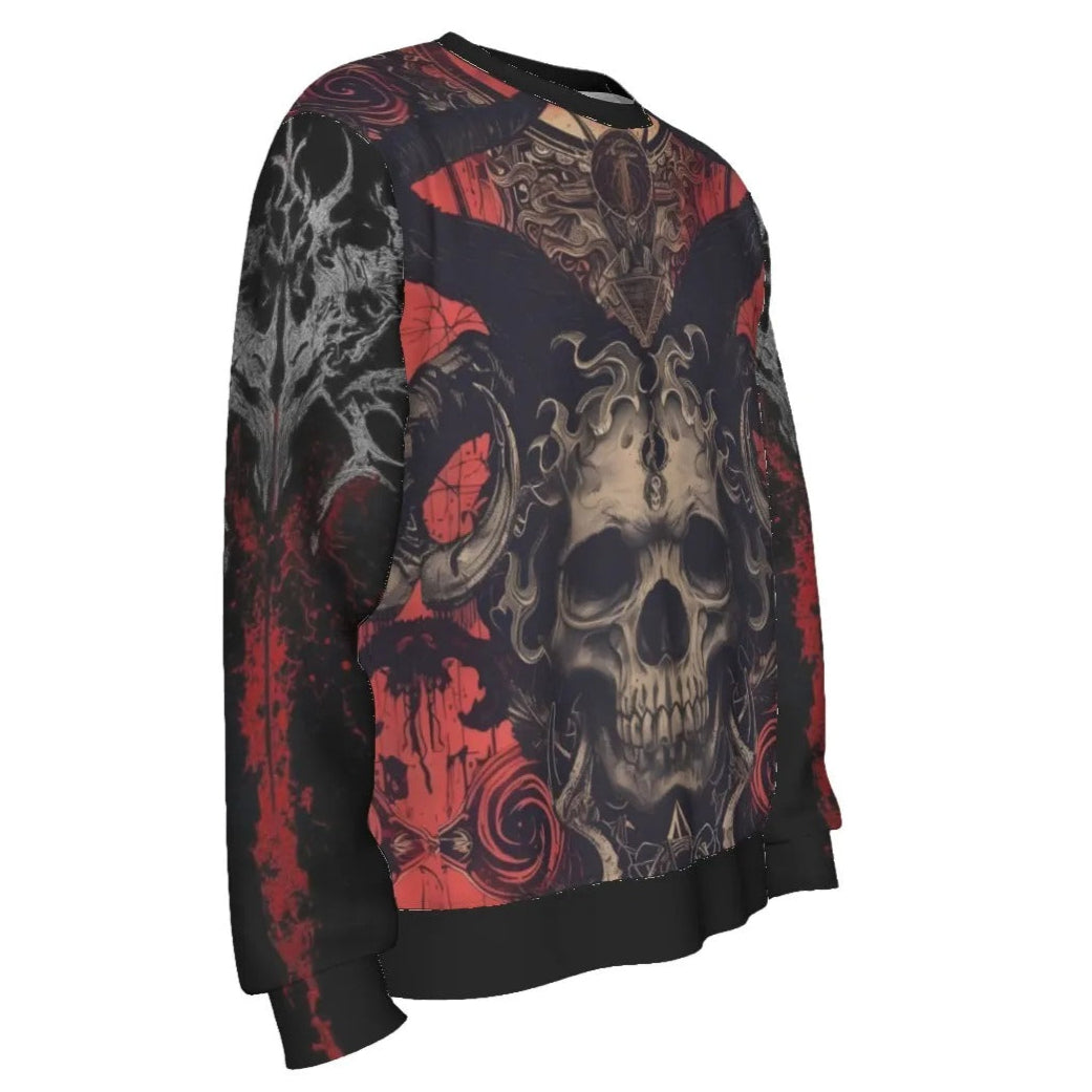 Infernal Mandala Skull Sweater, Halloween Costume Ideas, Dark Gothic Mandala Knitwear, Couples Halloween Costumes