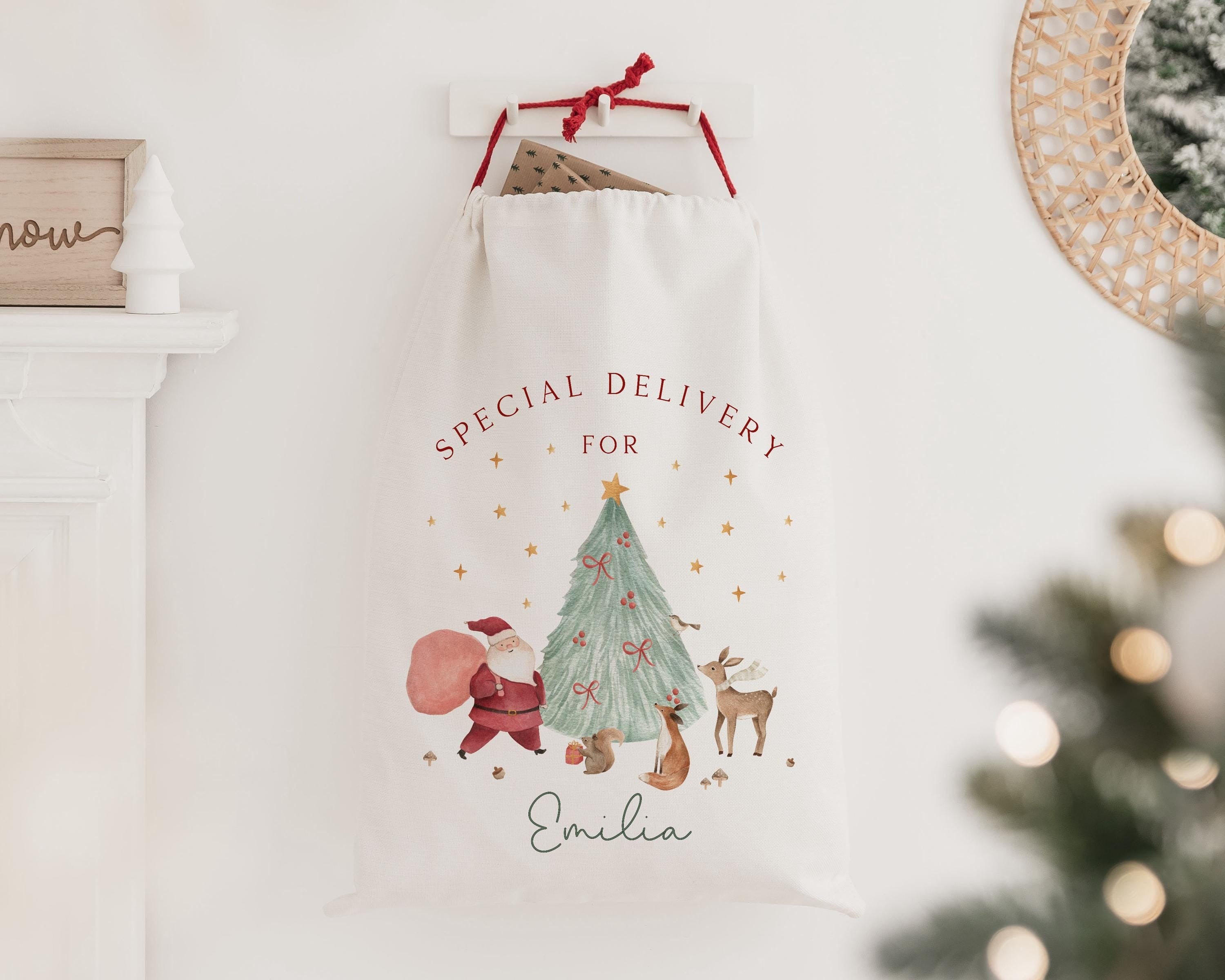 Personalised Santa Sack, Christmas Present Sack, Baby's First Christmas Gift, Special Delivery Christmas Eve Box, Father Christmas Bag
