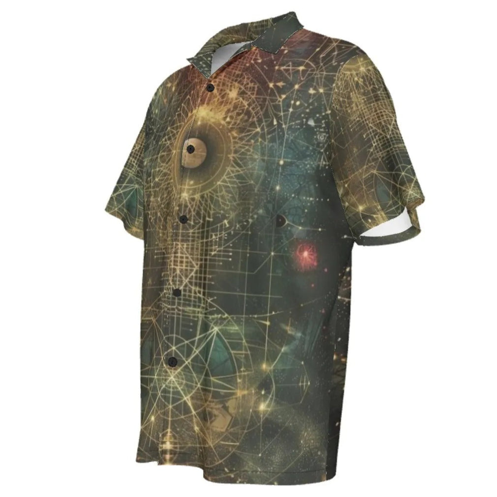 Celestial Alchemy Hawaiian Shorts for Men, Sacred Geometry Sun Moon Swim Trunks, Occult Magic Beachwear, Spiritual Summer Gift