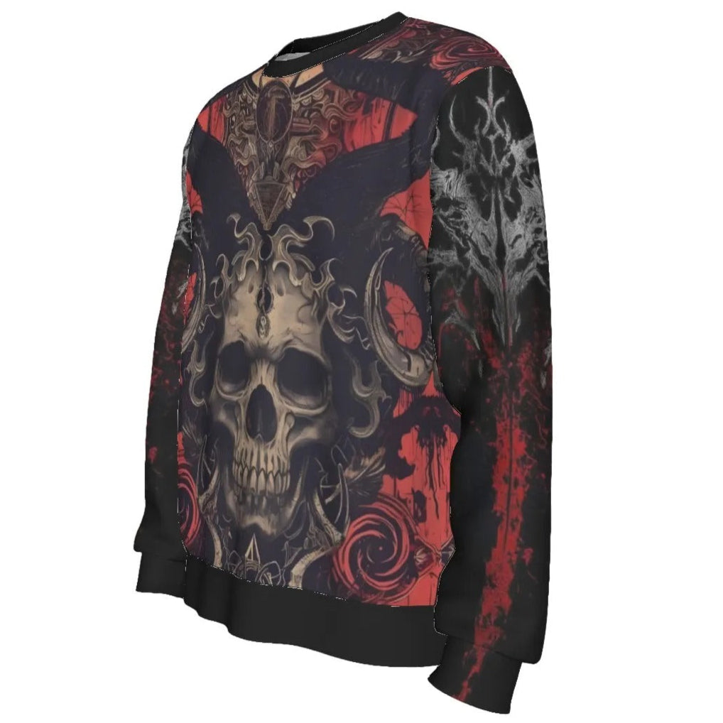 Infernal Mandala Skull Sweater, Halloween Costume Ideas, Dark Gothic Mandala Knitwear, Couples Halloween Costumes