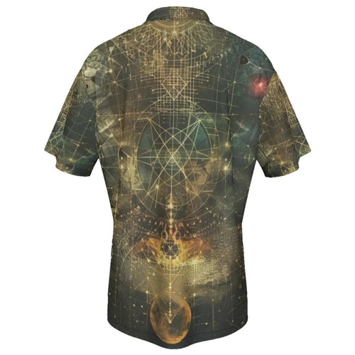 Celestial Alchemy Hawaiian Shorts for Men, Sacred Geometry Sun Moon Swim Trunks, Occult Magic Beachwear, Spiritual Summer Gift