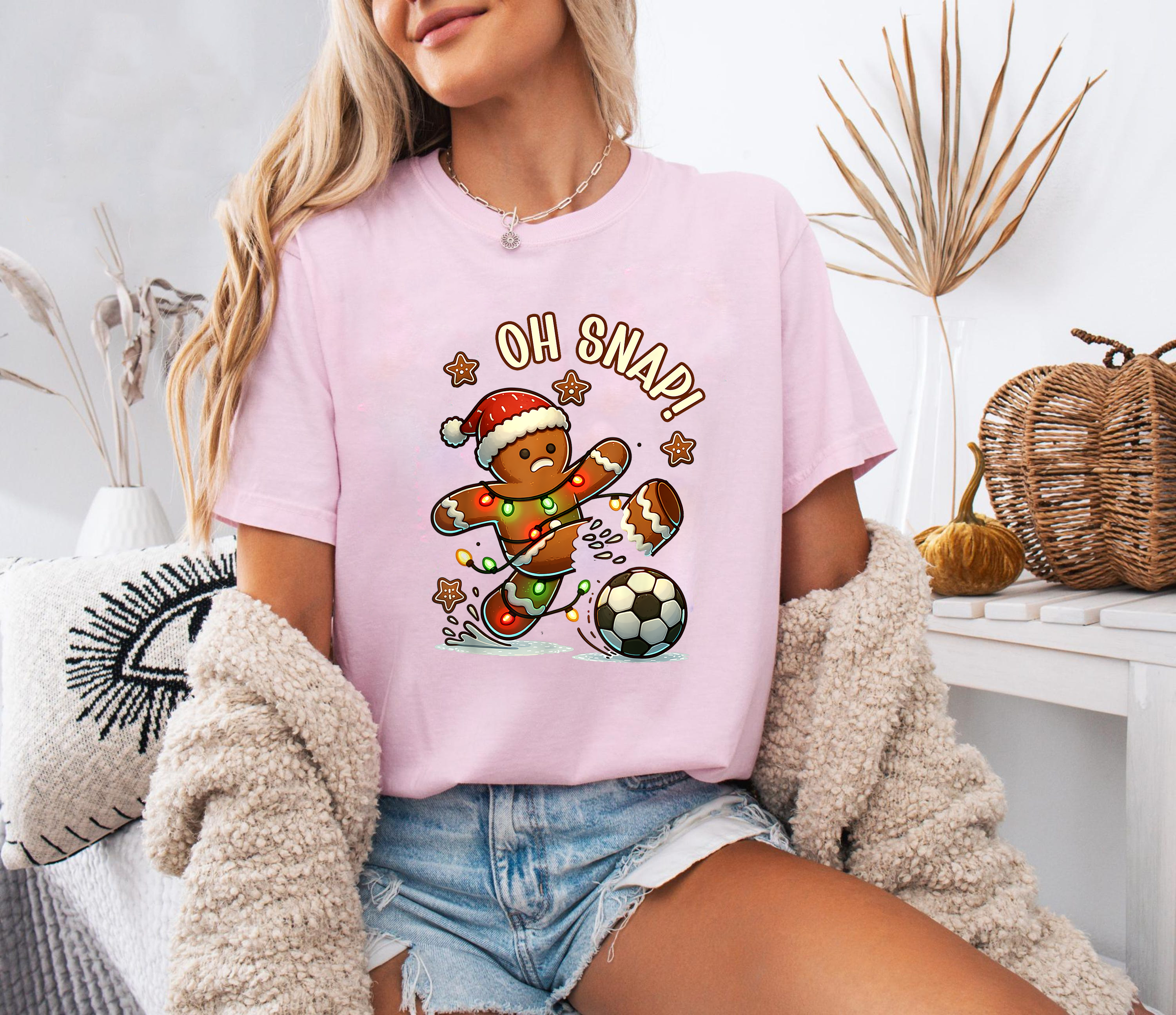 Oh Snap Gingerbread Shirt, Funny Christmas Cookie Tee, Soccer Holiday Humor Top, Festive Outfit, Cute Gingerbread Xmas Shirt