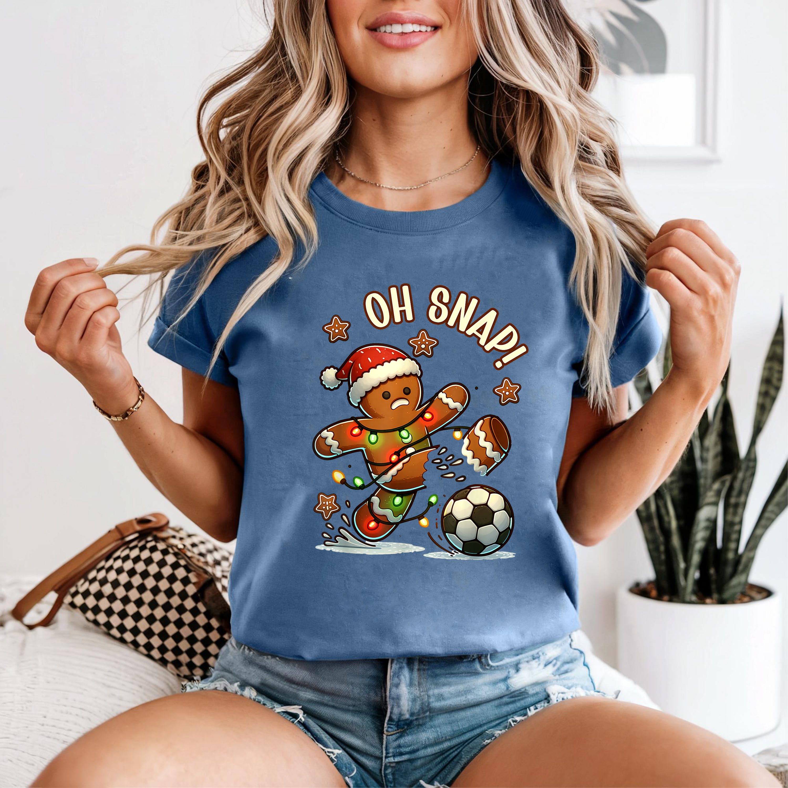 Oh Snap Gingerbread Shirt, Funny Christmas Cookie Tee, Soccer Holiday Humor Top, Festive Outfit, Cute Gingerbread Xmas Shirt