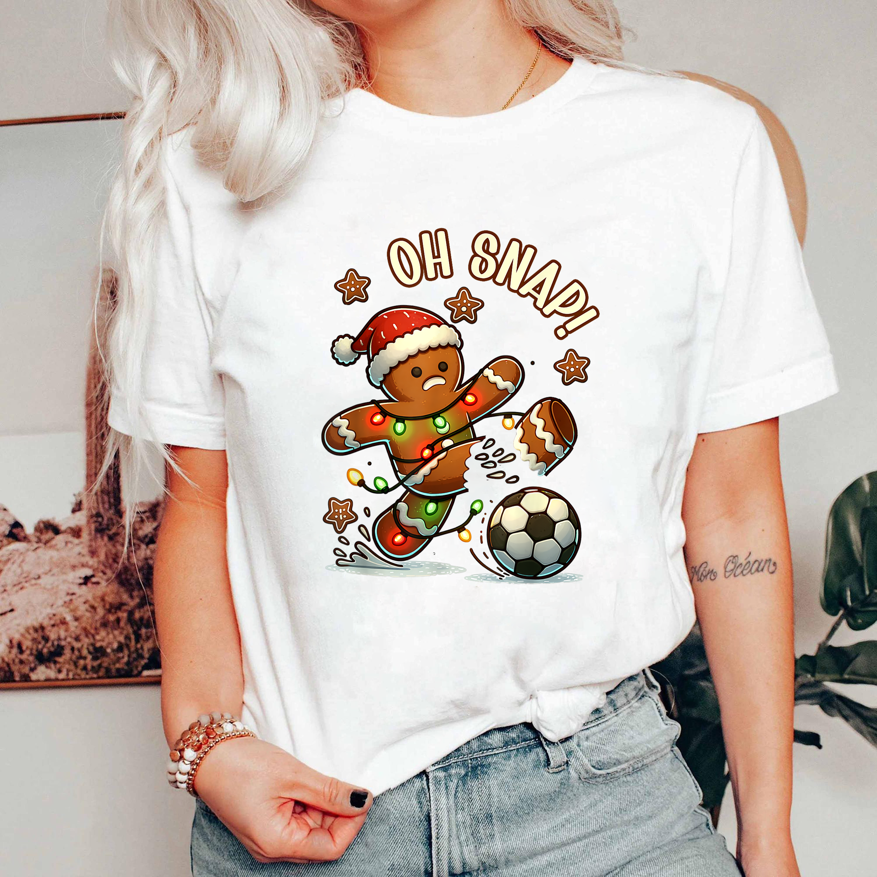 Oh Snap Gingerbread Shirt, Funny Christmas Cookie Tee, Soccer Holiday Humor Top, Festive Outfit, Cute Gingerbread Xmas Shirt