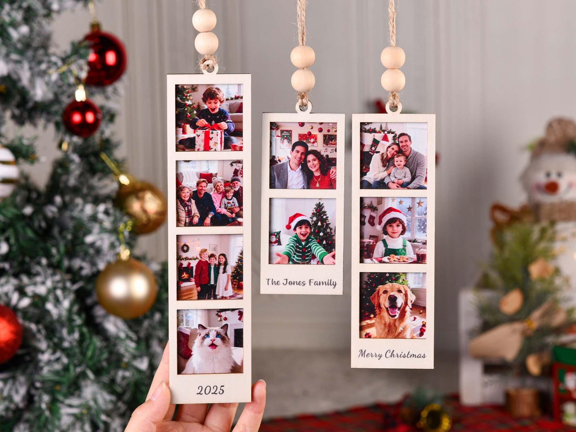 Personalized Photo Strip Ornament, Photo Ornament, Couple Ornament,Best Friend Gift, Christmas decor, Custom Photo Ornament, Xmas Keepsake