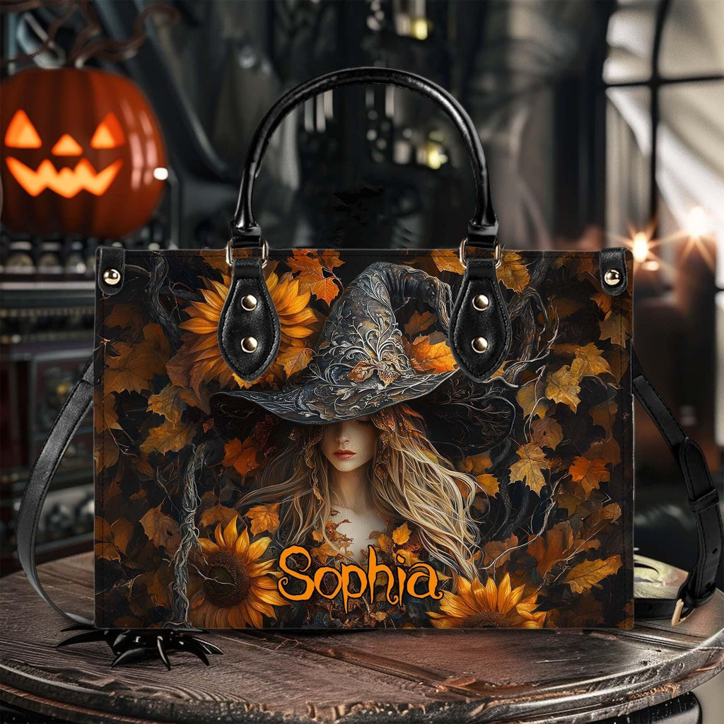 Personalized Salem Witch Print 3D Art Handbag With Handle & Wallet, Spooky Halloween Bags, Halloween Gift, Witchy Gothic Bags