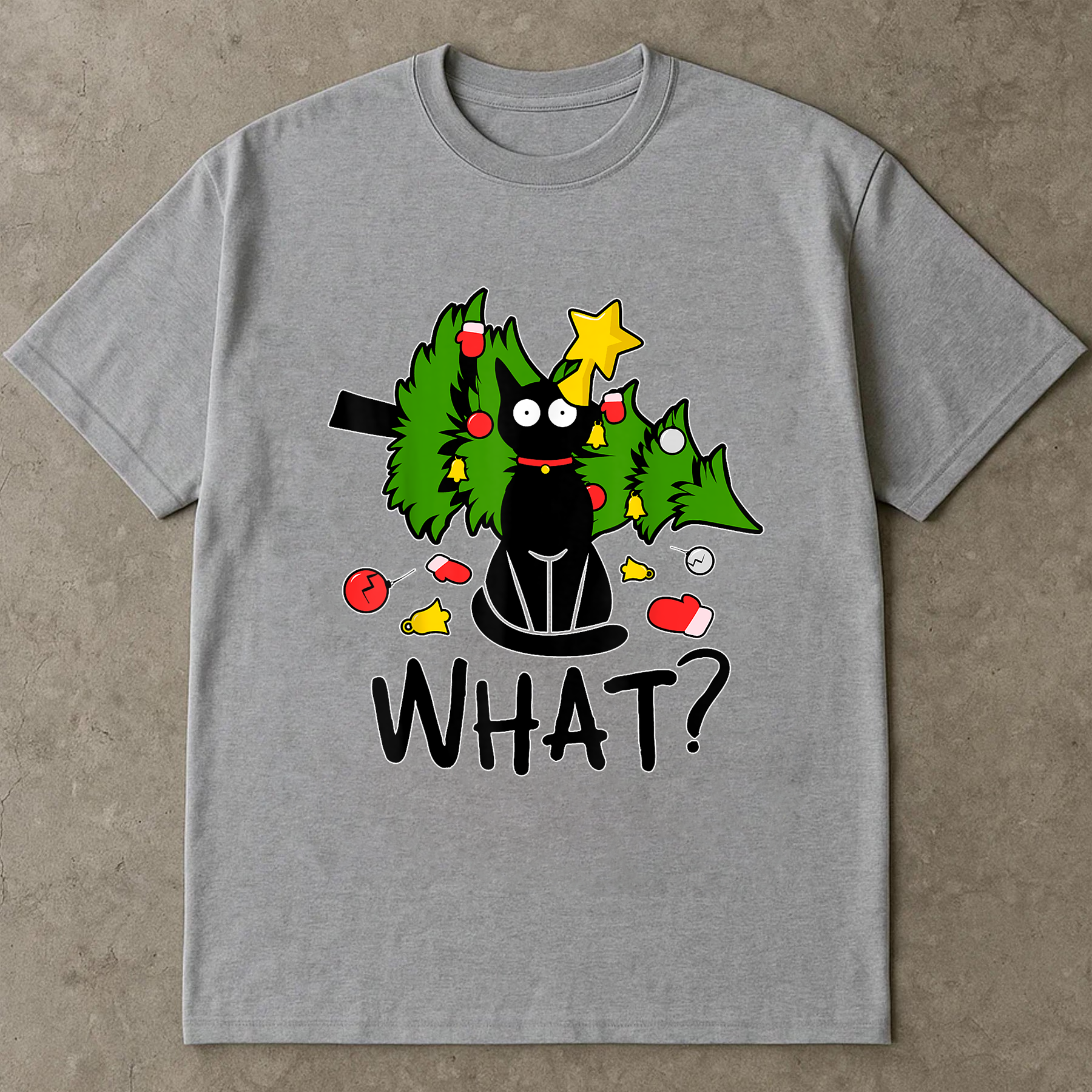 Black Cat Christmas Shirt, Funny Holiday Tee, Cat Tree Top, Festive Pet Lover Gift, Cute Kitty Xmas Outfit, Santa Season Shirt