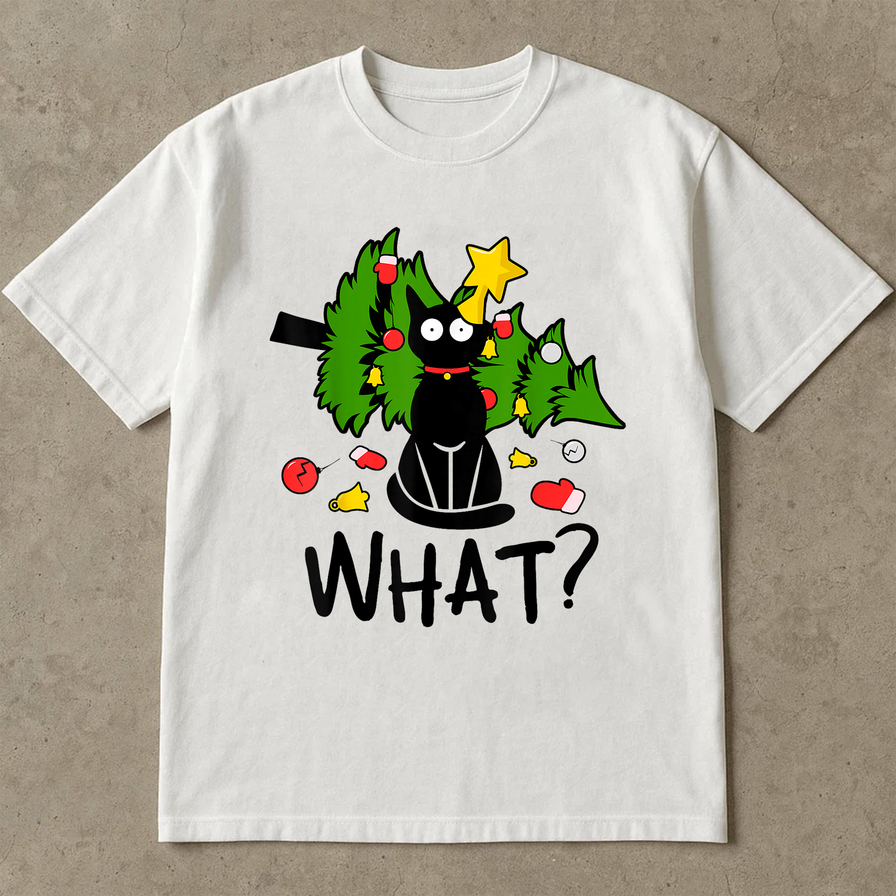 Black Cat Christmas Shirt, Funny Holiday Tee, Cat Tree Top, Festive Pet Lover Gift, Cute Kitty Xmas Outfit, Santa Season Shirt