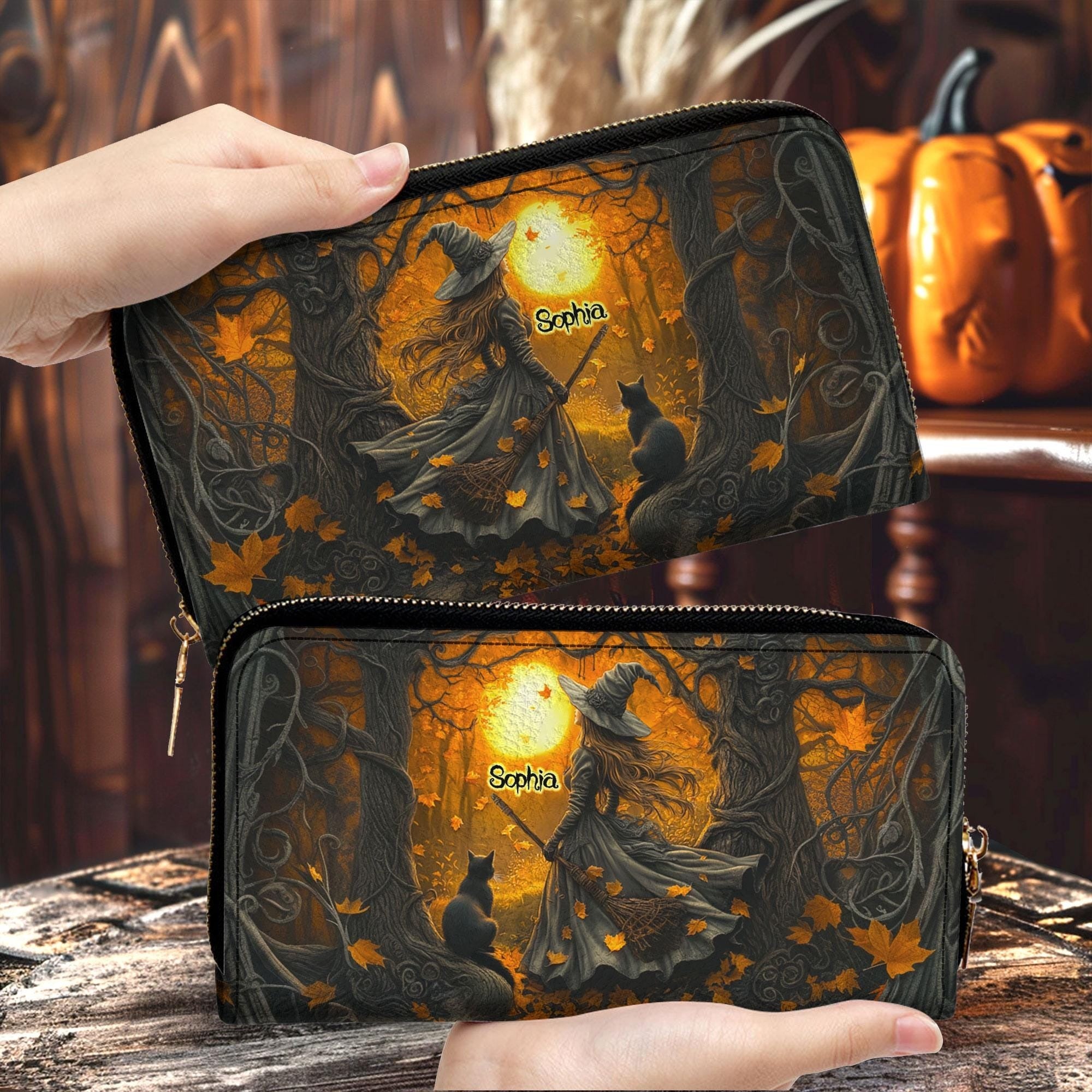 Personalized Witchy Gothic Print Art Handbag With Handle, Spooky Ghost Vibes Handbag, Spooky Season Bag, Halloween Accessories Gift