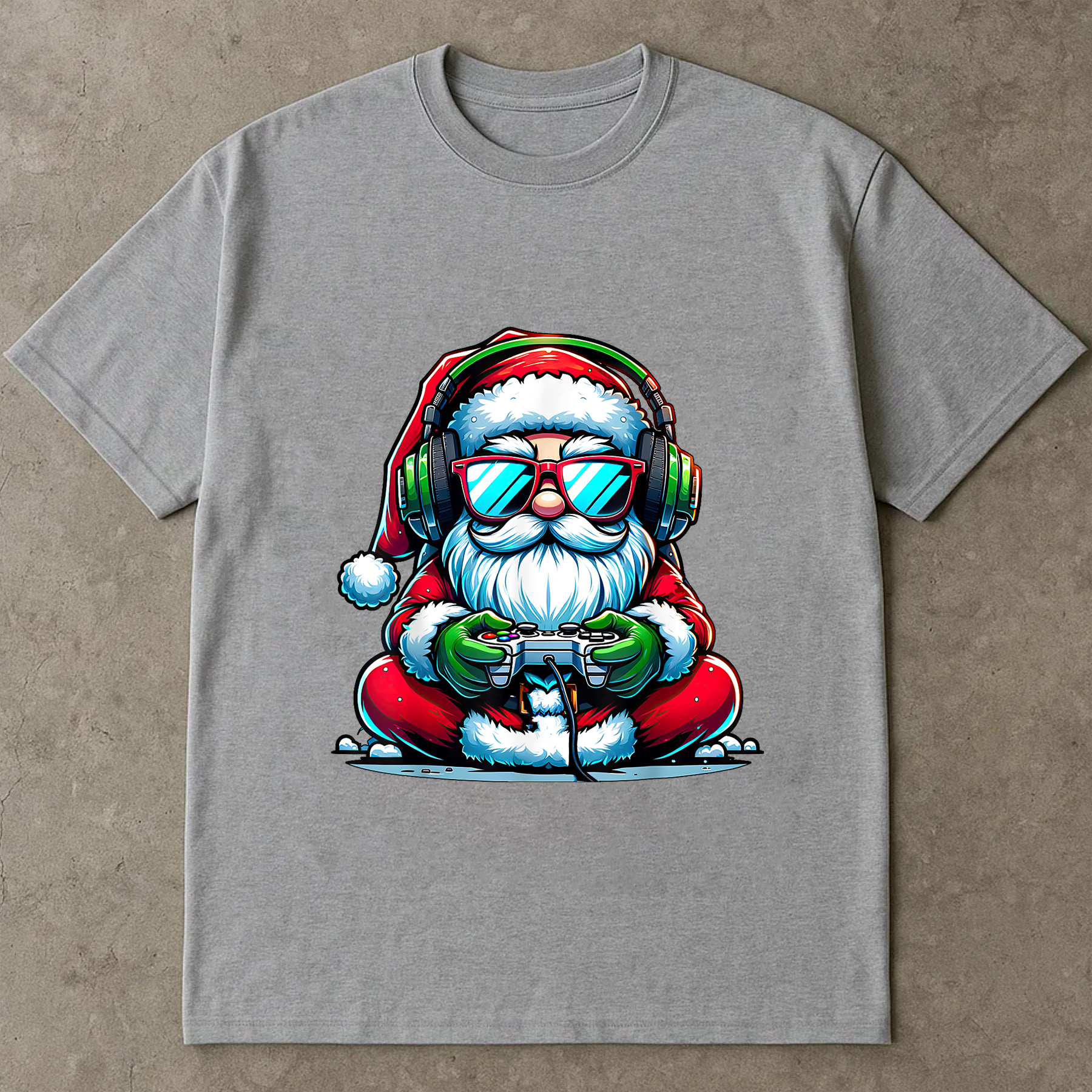 Gamer Santa Christmas Shirt, Funny Holiday Tee, Santa Playing Video Games Top, Festive Geek Gift, Cool Christmas Outfit