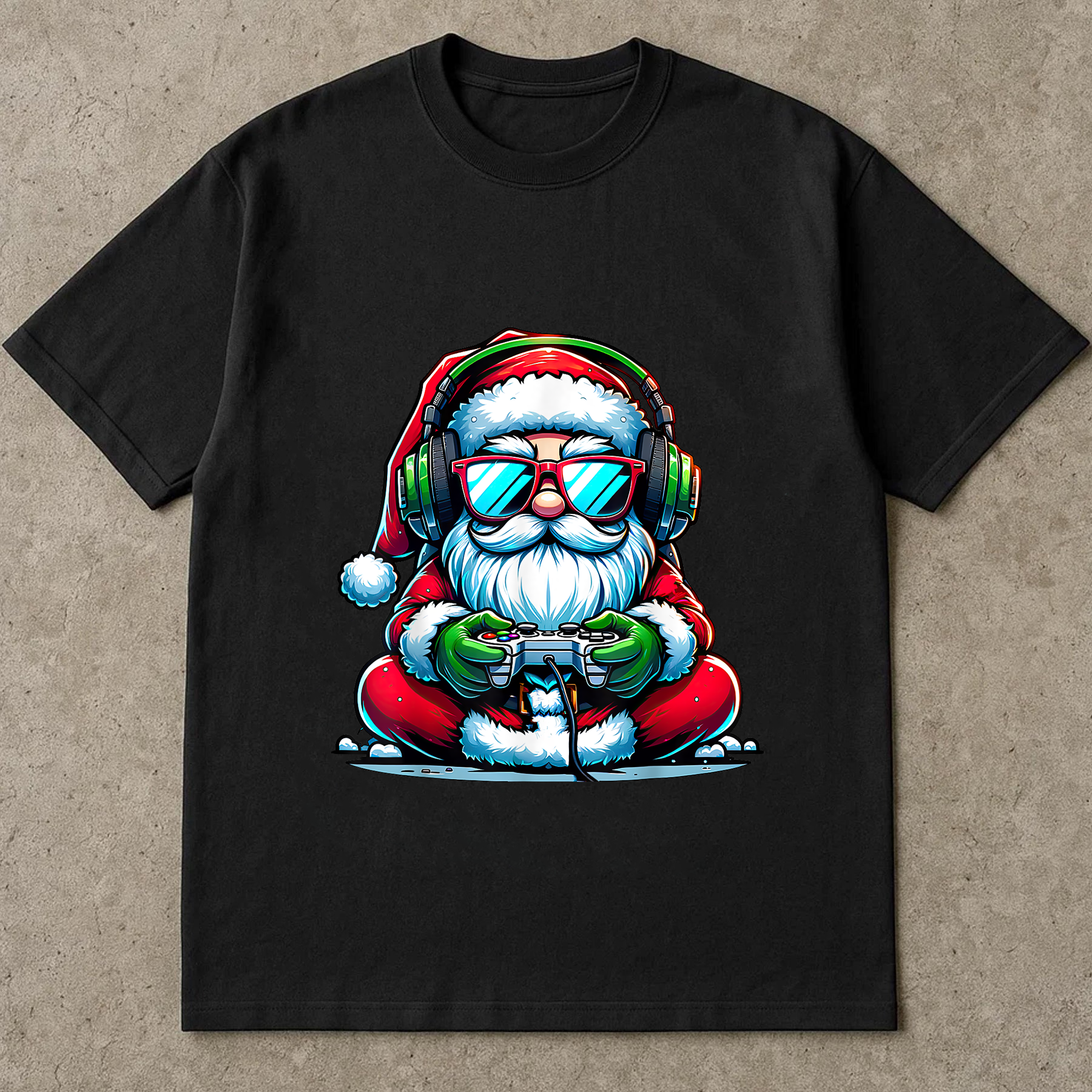 Gamer Santa Christmas Shirt, Funny Holiday Tee, Santa Playing Video Games Top, Festive Geek Gift, Cool Christmas Outfit
