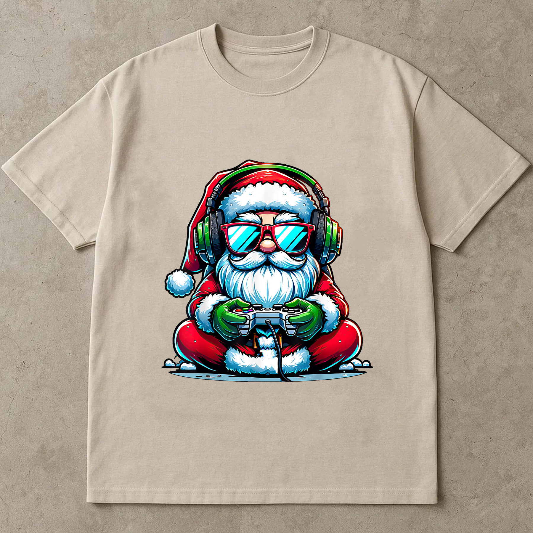 Gamer Santa Christmas Shirt, Funny Holiday Tee, Santa Playing Video Games Top, Festive Geek Gift, Cool Christmas Outfit