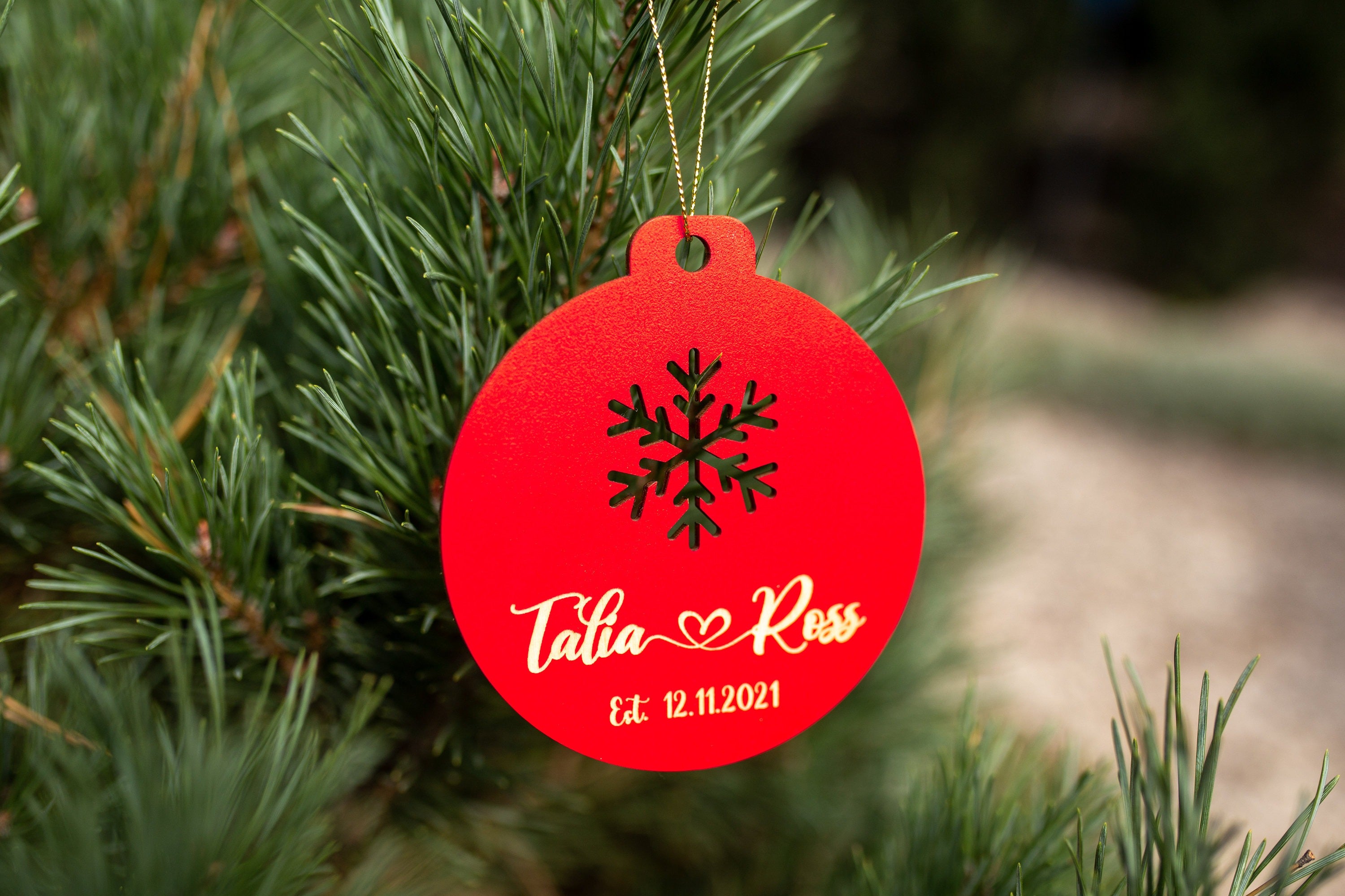 Personalized Wooden Christmas Ornament, Bulk Holiday Decor, Coworker Corporate Gifts, Name Tags