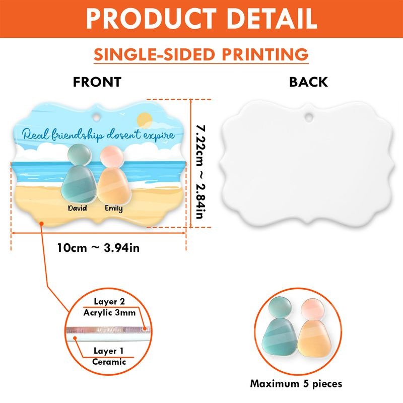 The Bitches Times Funny Ornament 2025, Custom Bestie Christmas Gift, Friendship Keepsake for Friends, Sea Glass Ceramic Ornament