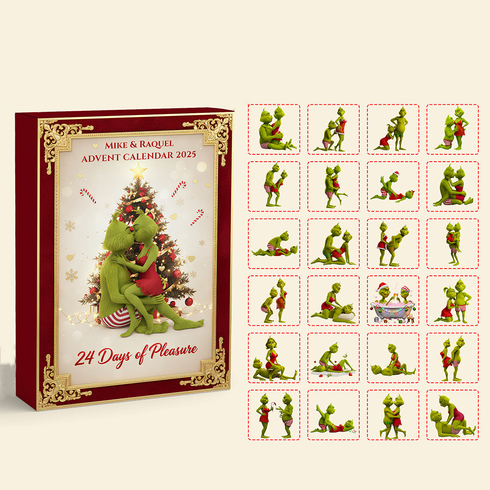 Grinch Weed Advent Calendar, 420 Holiday Countdown Box, Funny Stoner Christmas Gift, Cannabis Humor Xmas Calendar 24 Days