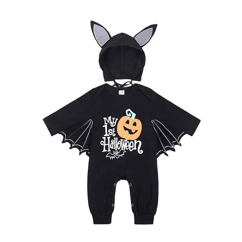 Kids Halloween Costumes, Halloween Baby Black Bat Costume, Jumpsuit Cosplay Romper, Infant Boys Girls Purim Party