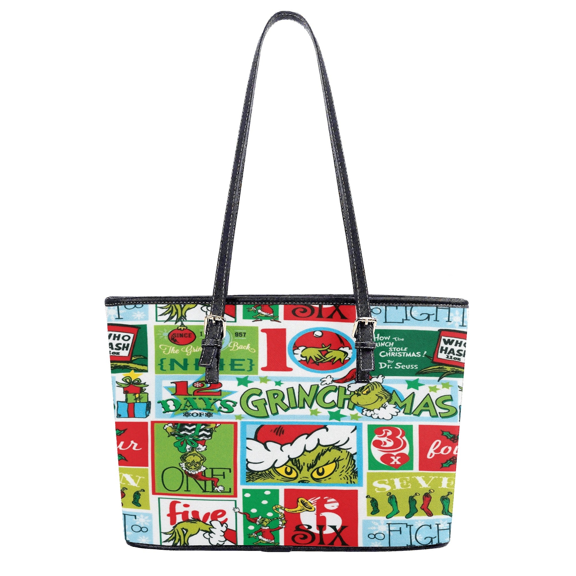 Retro Christmas Handbag, Vintage Holiday Tote, Festive Pattern Purse, Classic Christmas Shoulder Bag Gift