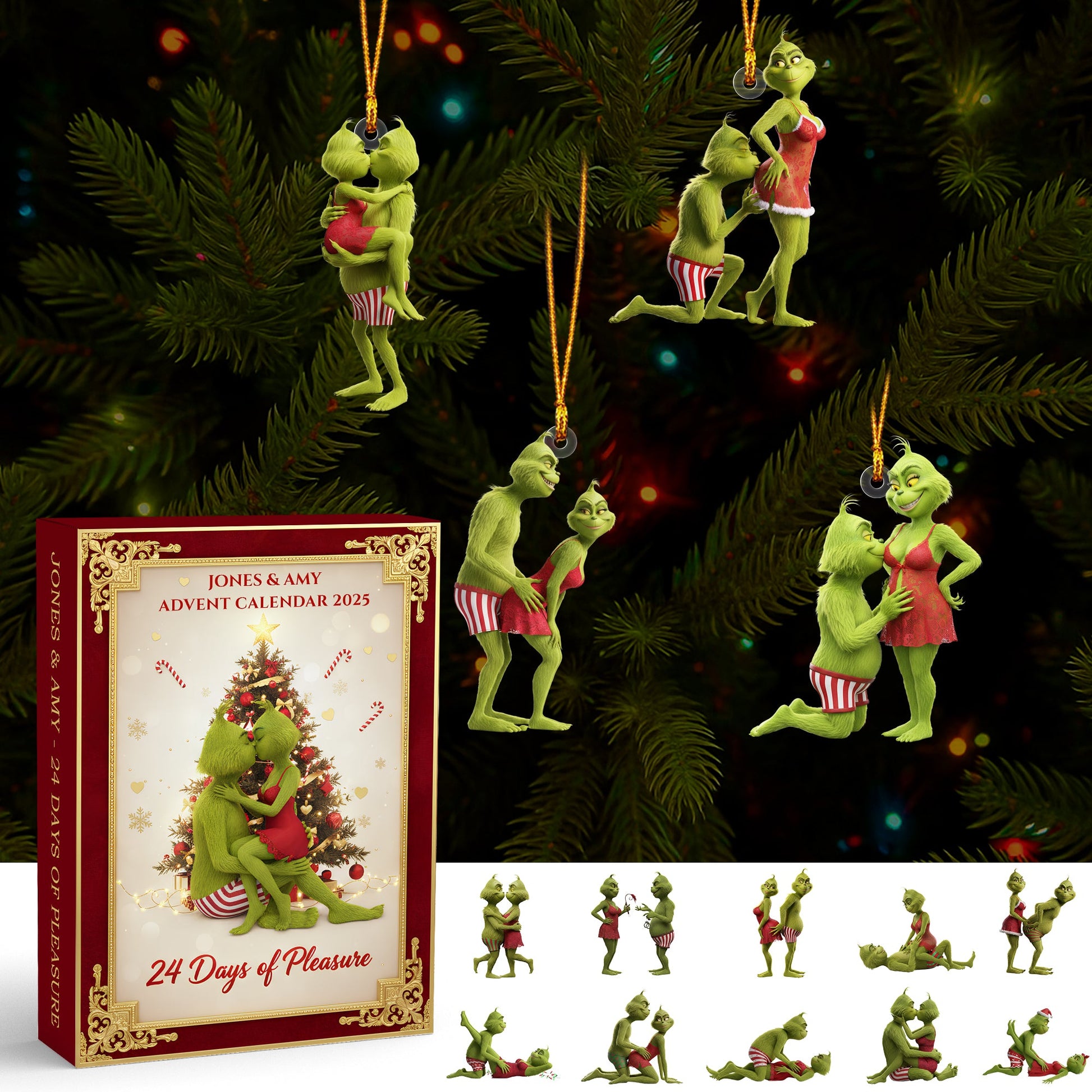 Grinch Weed Advent Calendar, 420 Holiday Countdown Box, Funny Stoner Christmas Gift, Cannabis Humor Xmas Calendar 24 Days